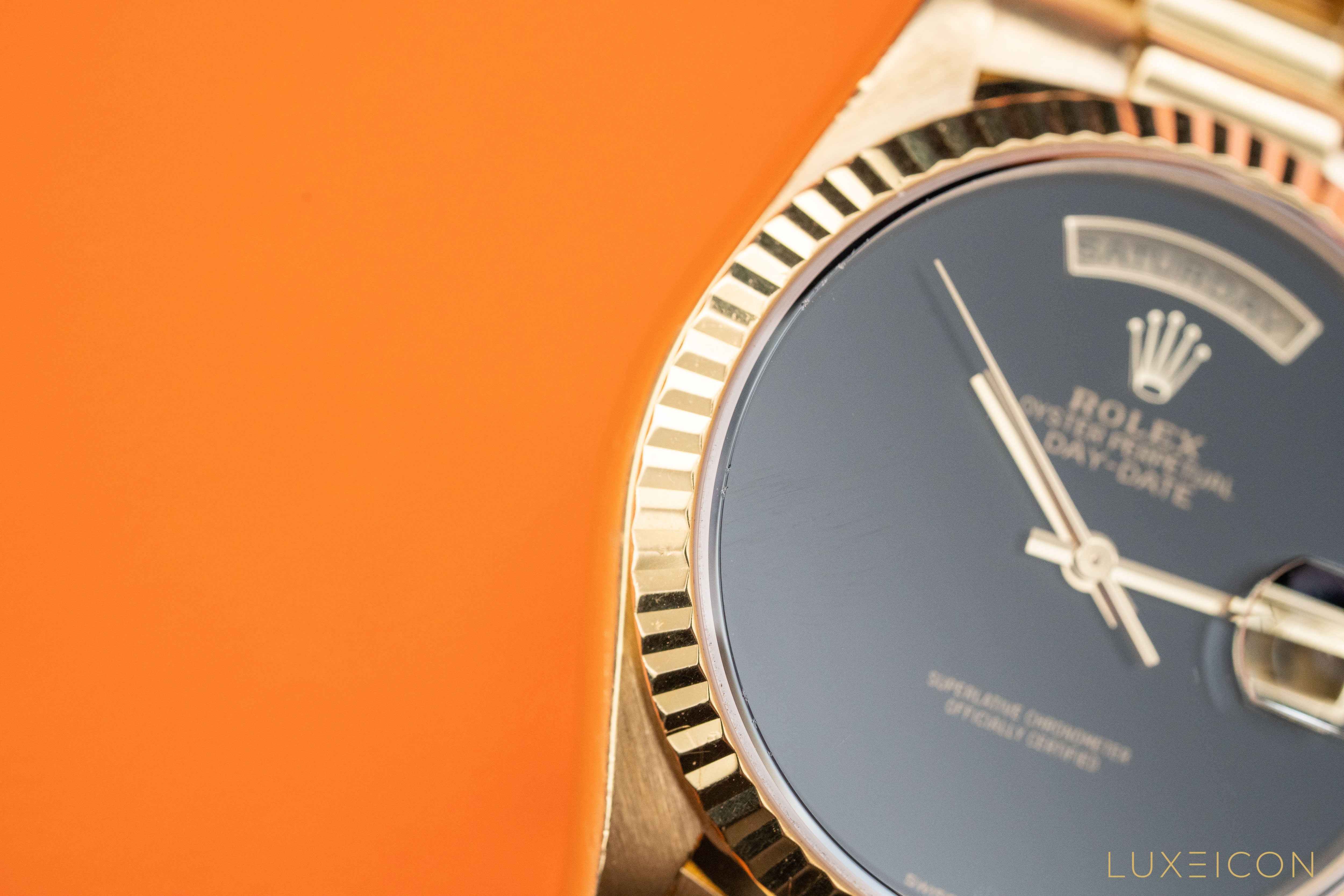 Rolex Day-Date President Black Onyx Dial W Serial 18238 fullset 1996 with rolex service card
