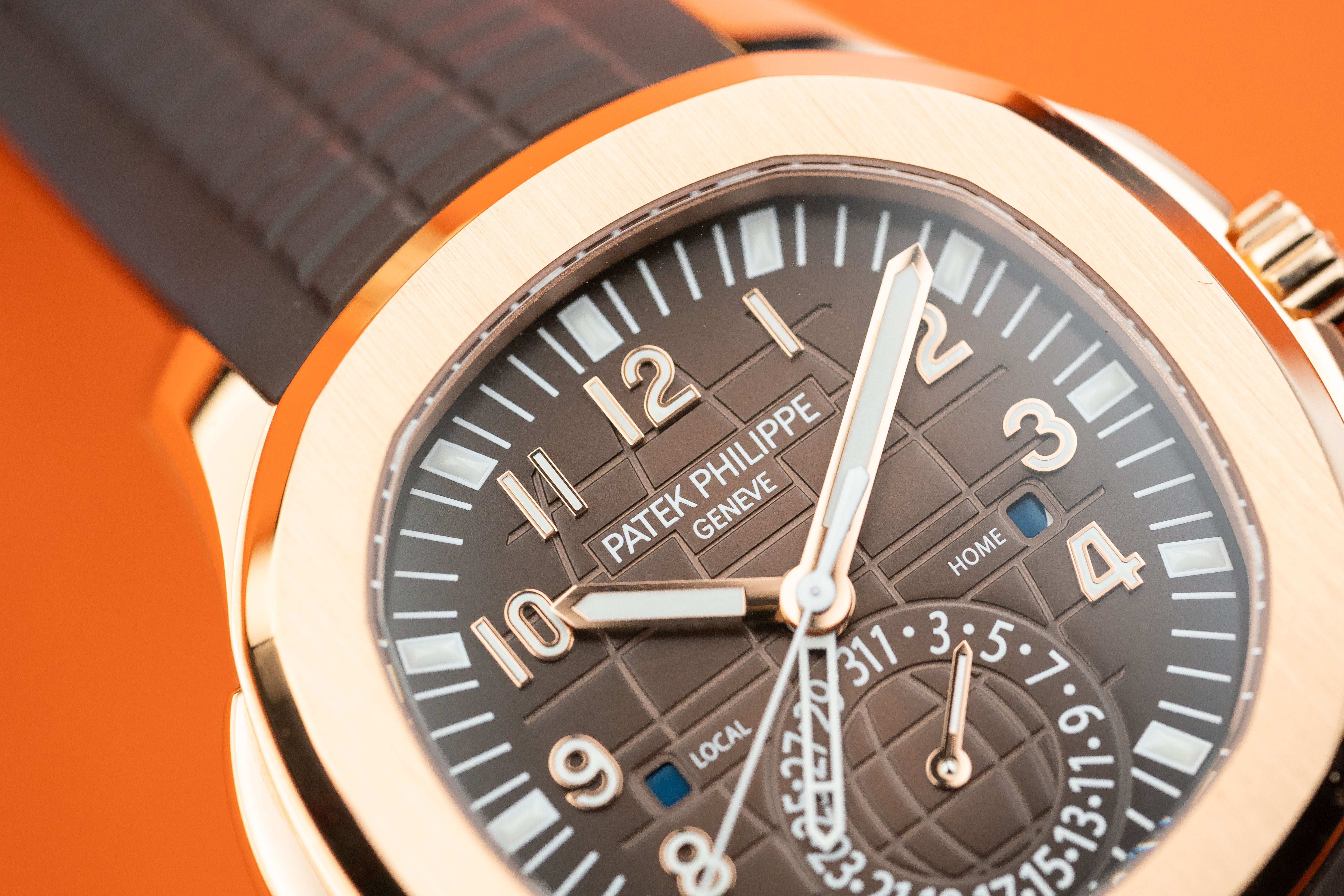 Patek Philippe Aquanaut Time Travel Rose Gold 40mm Brown Dial 5164R