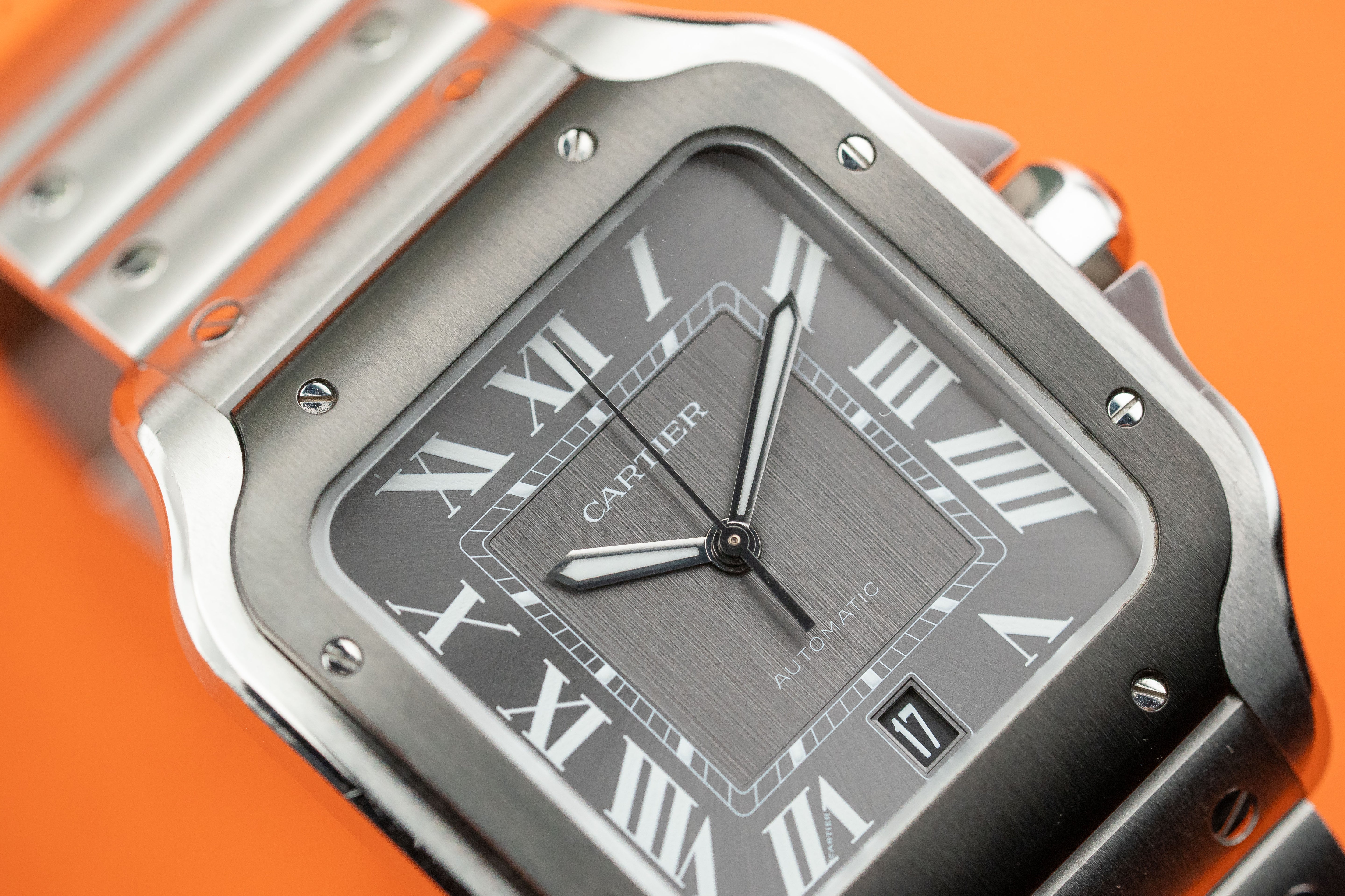 Cartier Santos De Cartier Large Steel 39.8mm Grey Dial Ref WSSA0037 2021