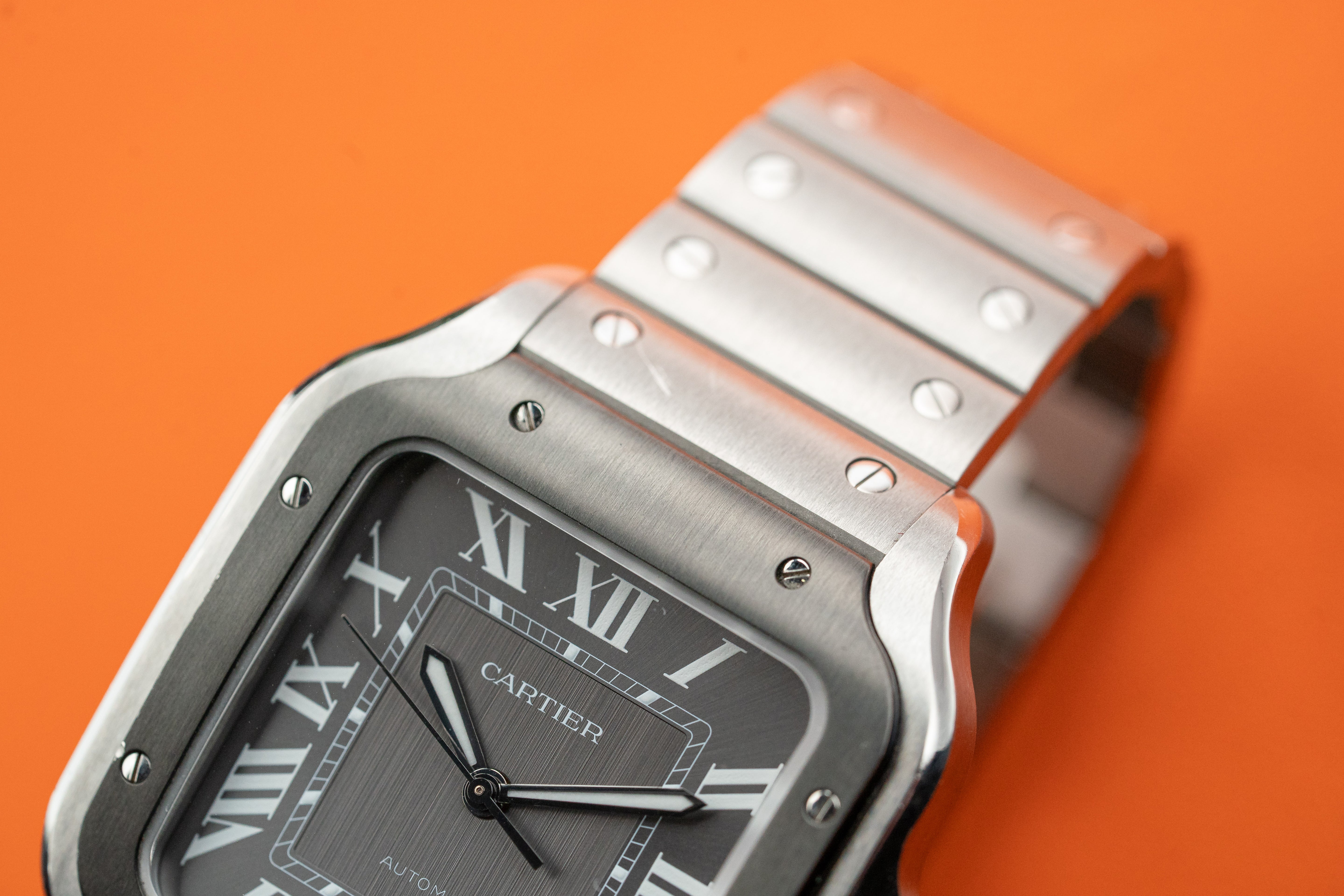 Cartier Santos De Cartier Large Steel 39.8mm Grey Dial Ref WSSA0037 2021