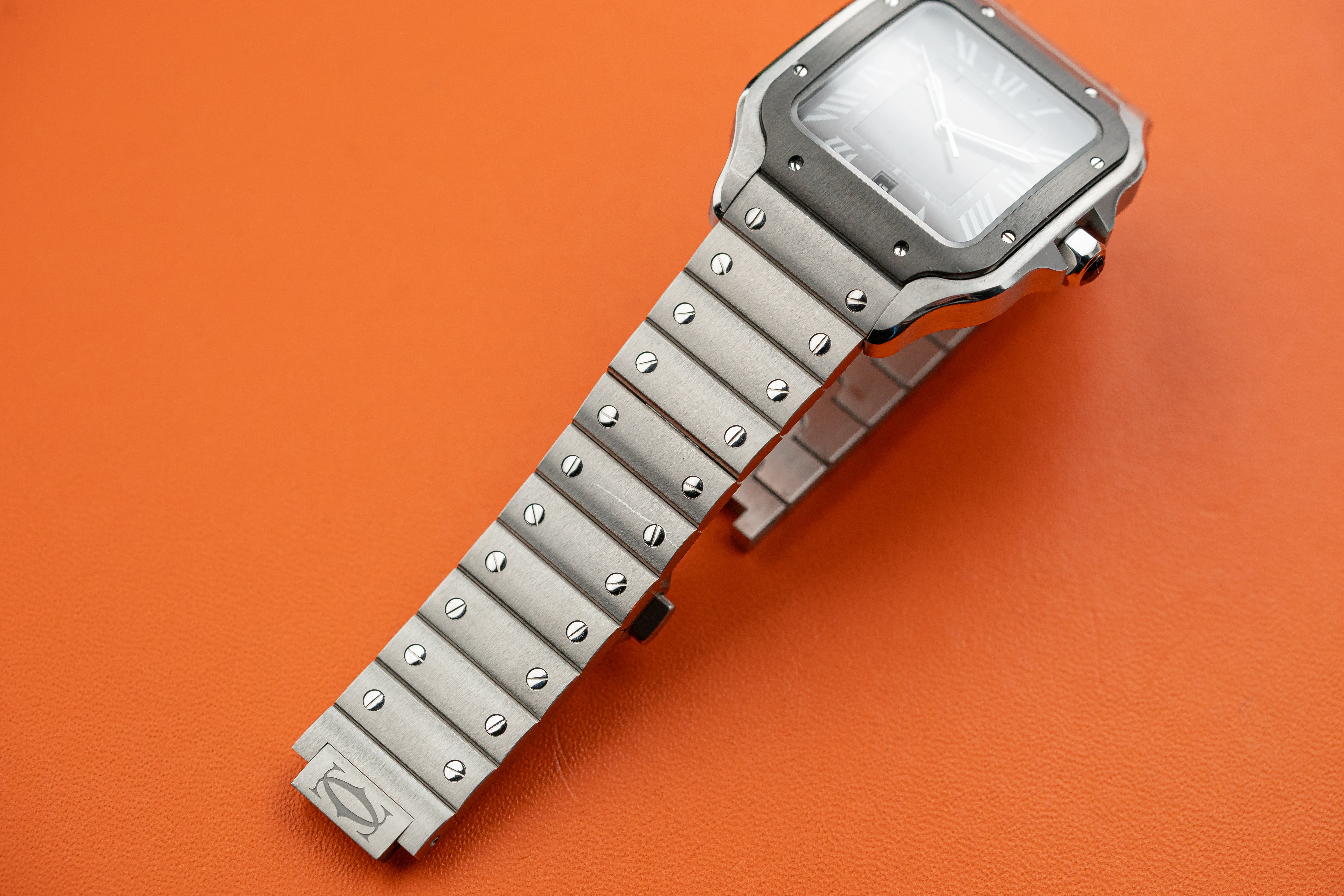 Cartier Santos De Cartier Large Steel 39.8mm Grey Dial Ref WSSA0037 2021
