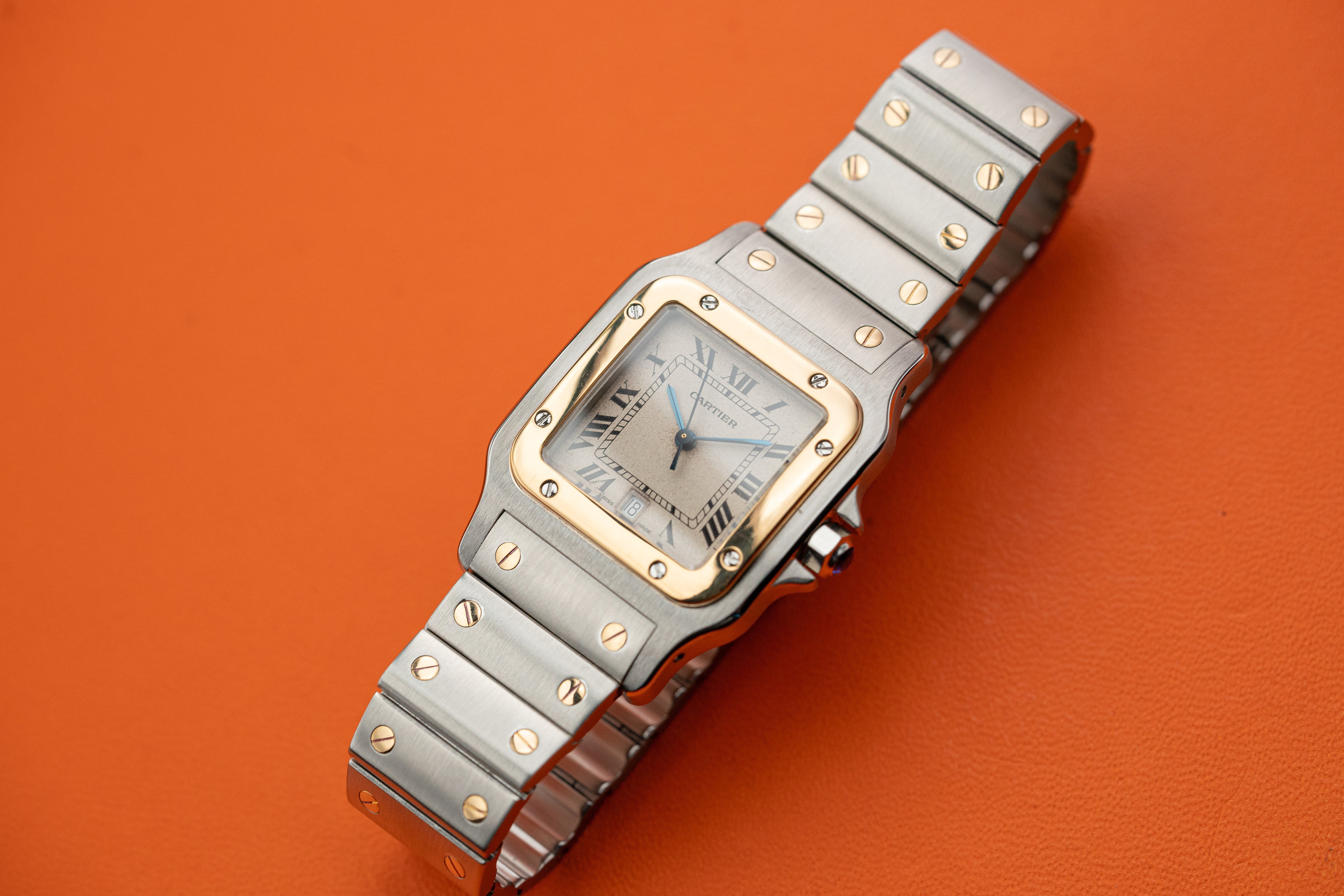 Cartier Santos Galbée Stainless Steel & 18k Gold 29mm White Dial 1989