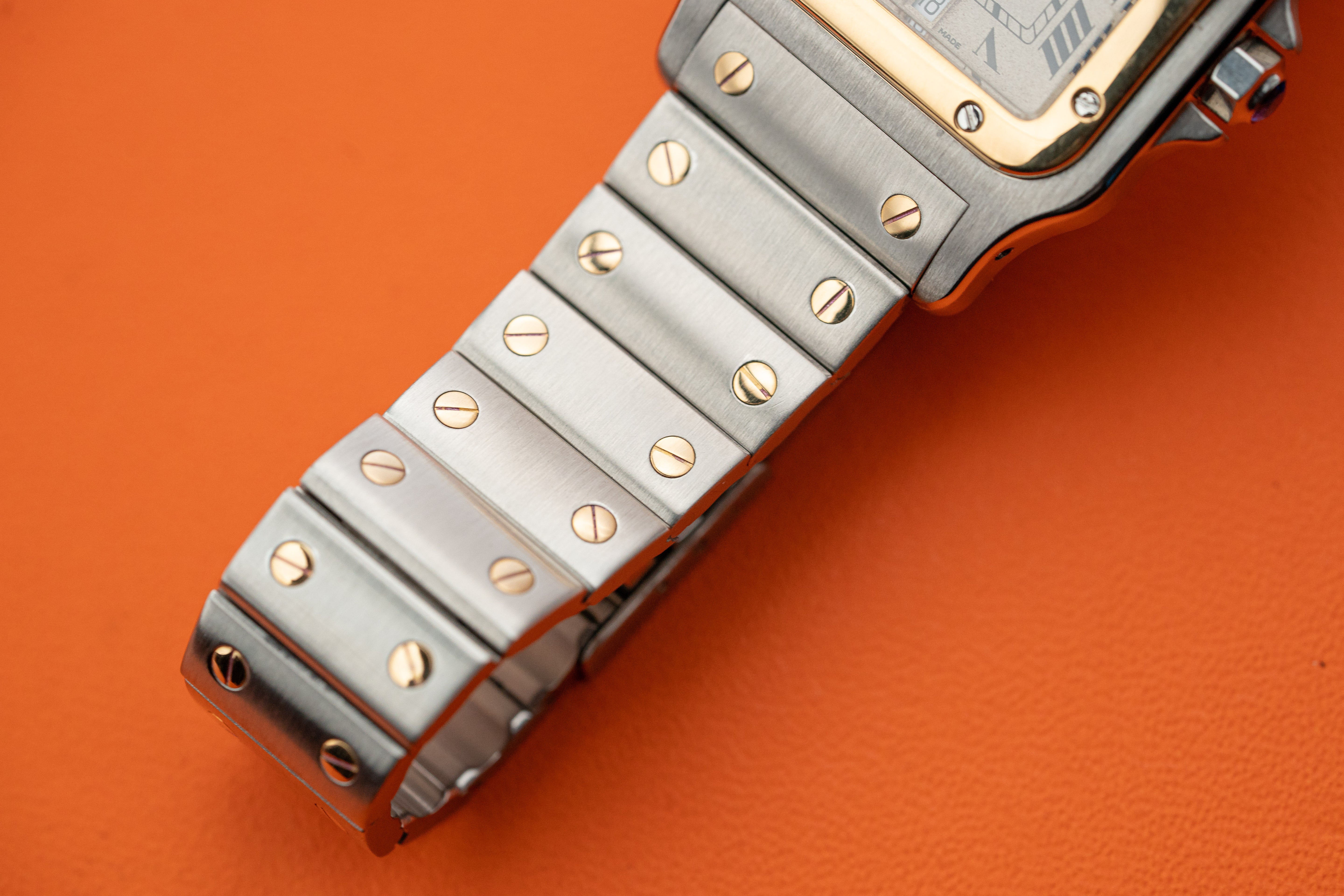 Cartier Santos Galbée Stainless Steel & 18k Gold 29mm White Dial 1989