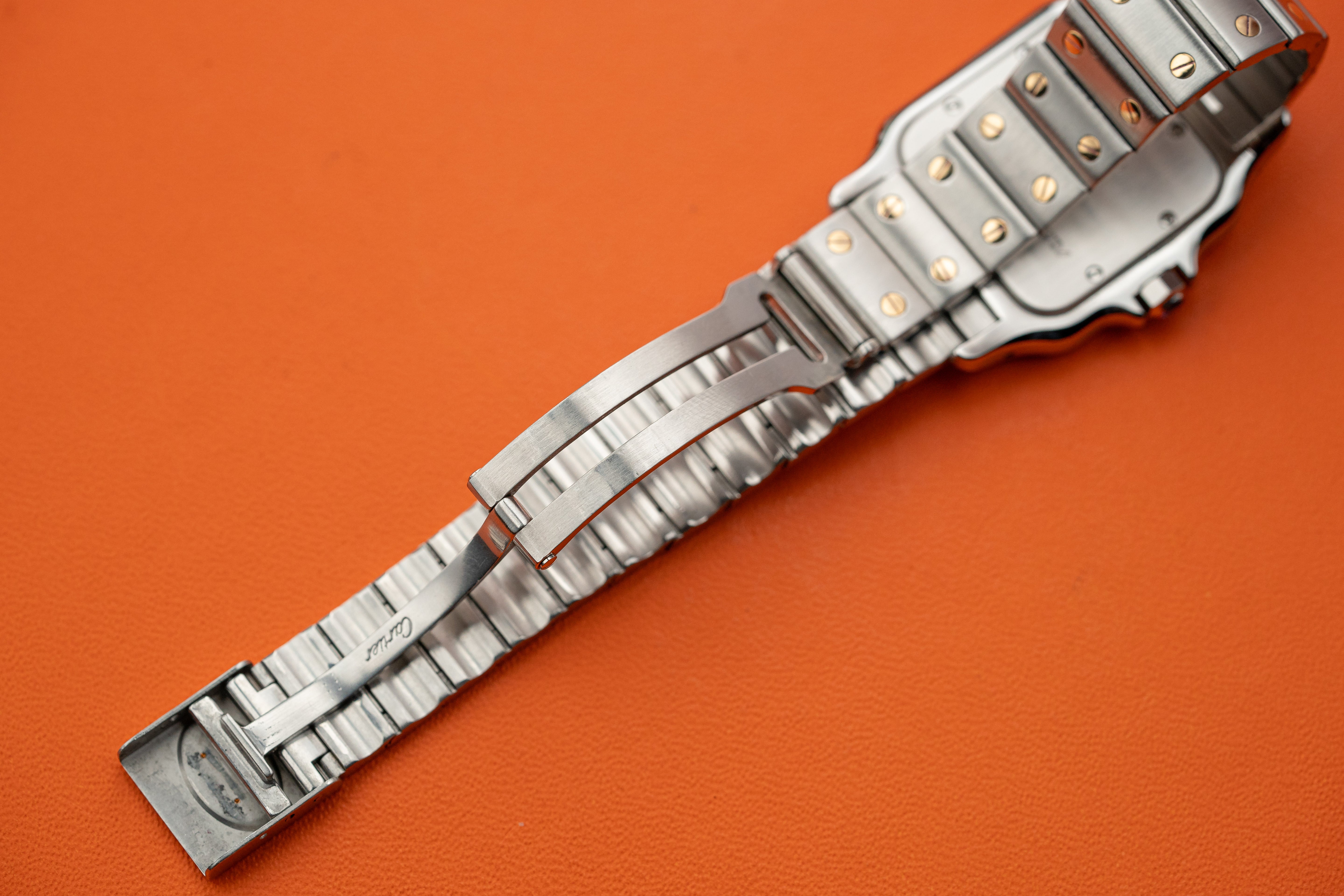 Cartier Santos Galbée Stainless Steel & 18k Gold 29mm White Dial 1989