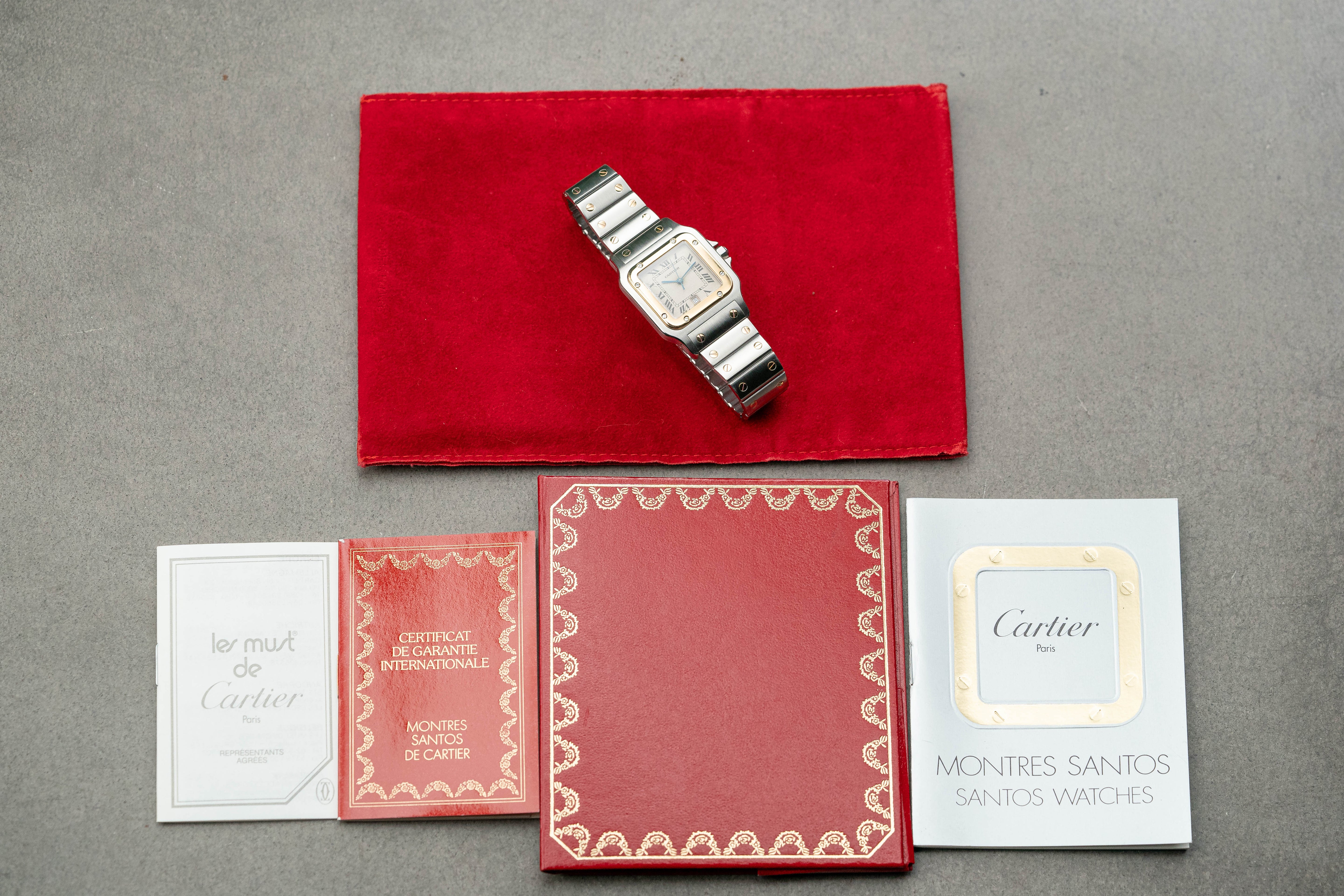 Cartier Santos Galbée Stainless Steel & 18k Gold 29mm White Dial 1989