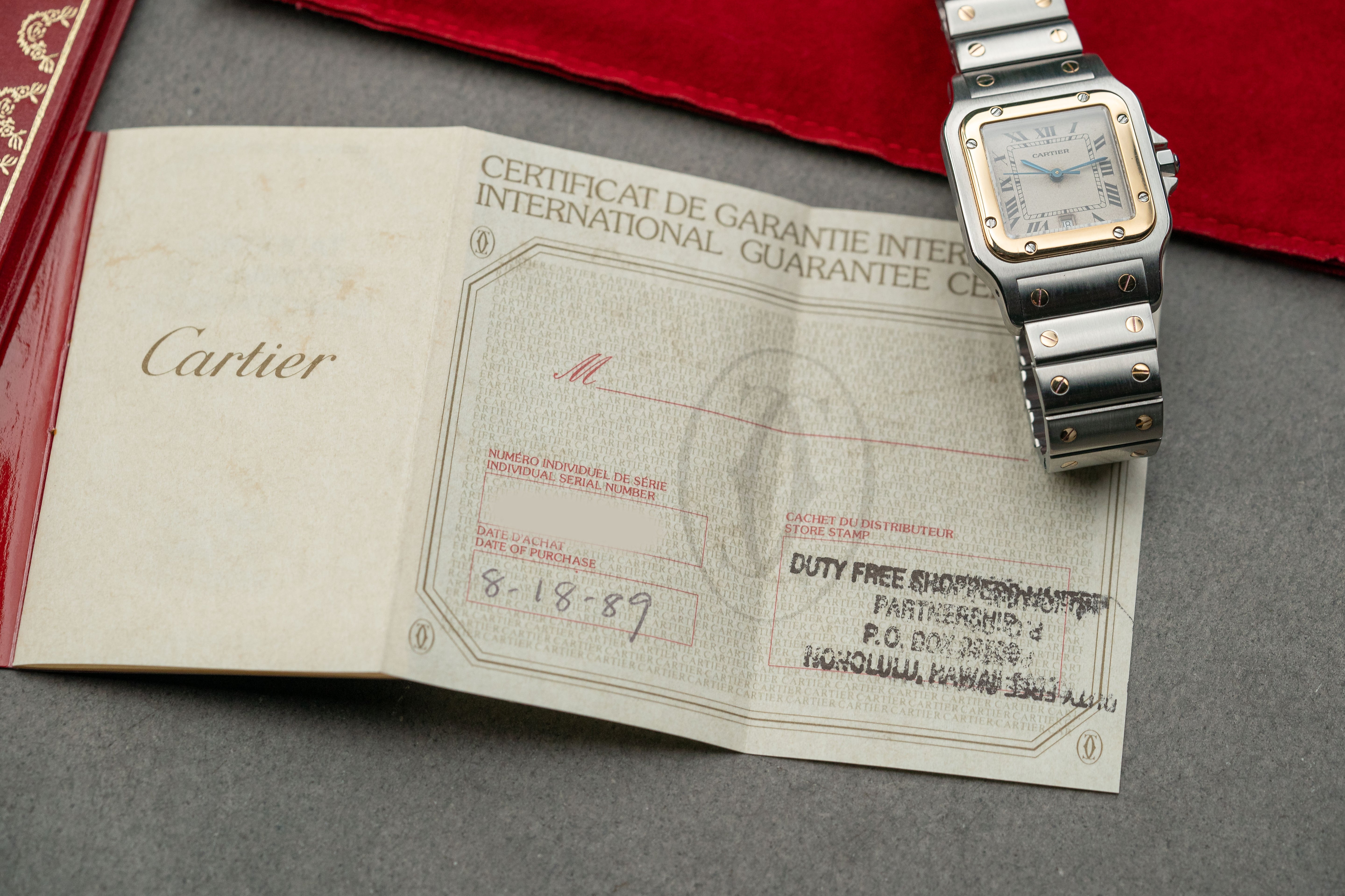 Cartier Santos Galbée Stainless Steel & 18k Gold 29mm White Dial 1989