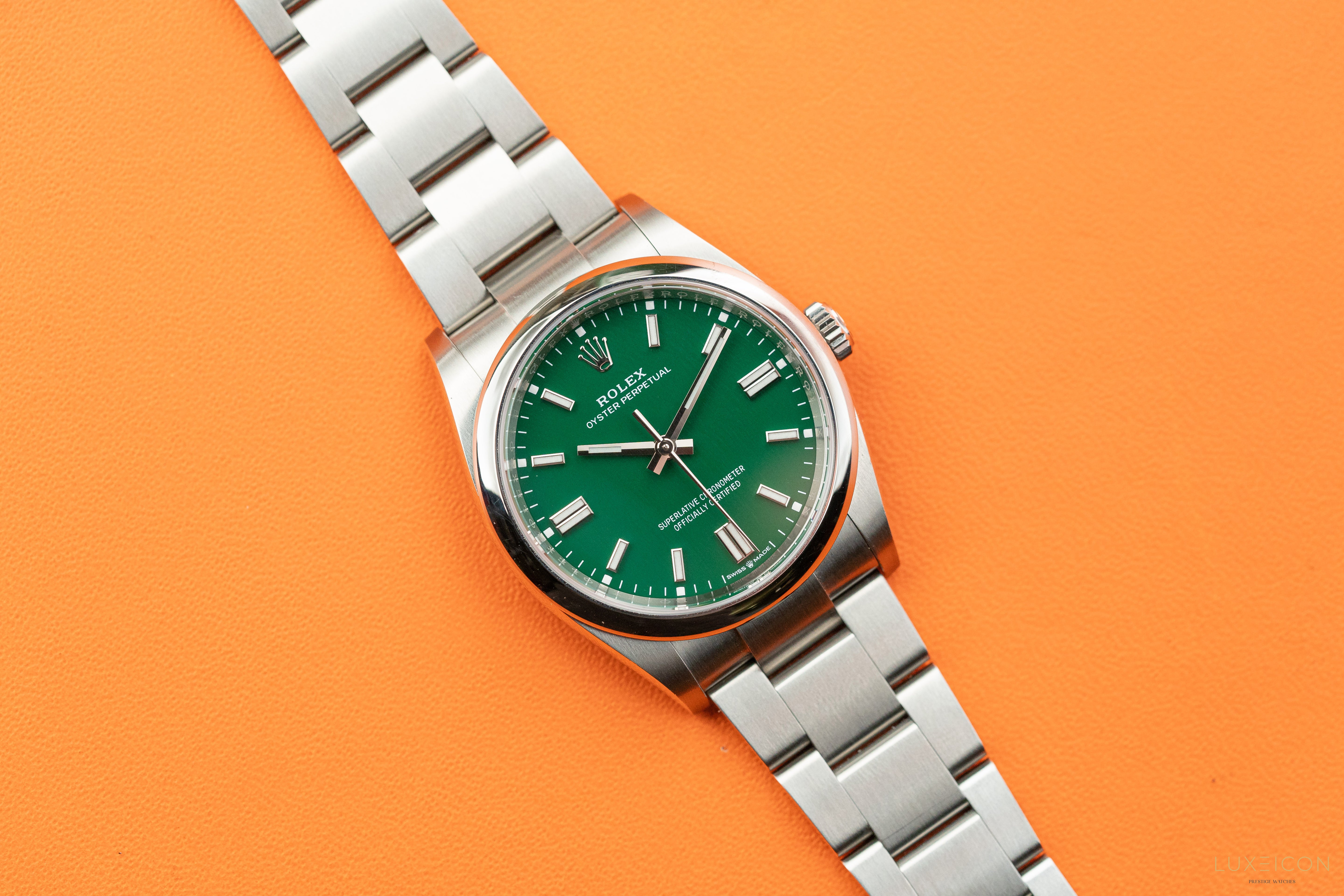 Rolex Oyster Perpetual 126000 36mm steel Green dial
