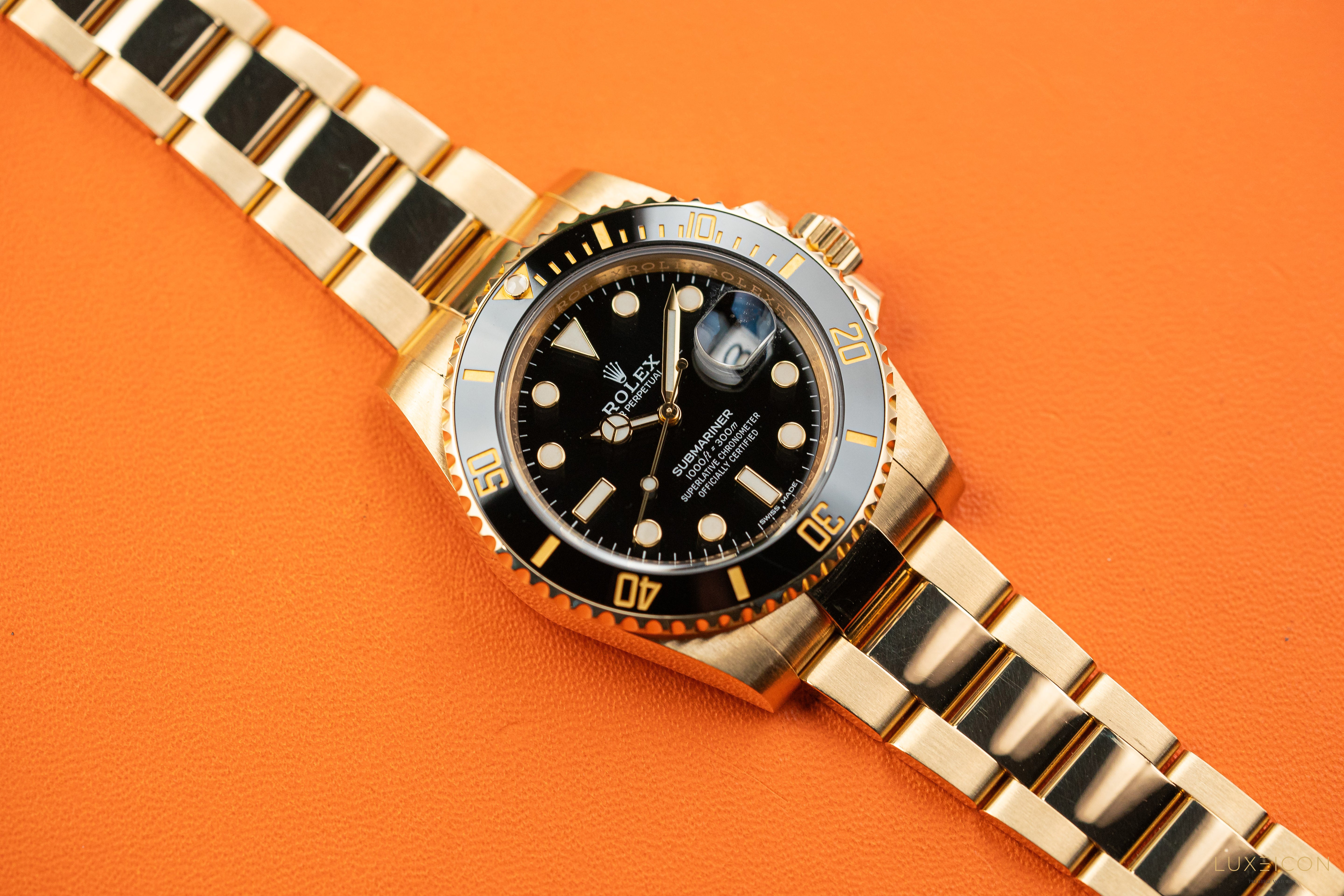 Rolex Submariner Date 40mm 116618LN Ceramic Bezel Yellow Gold Black Dial