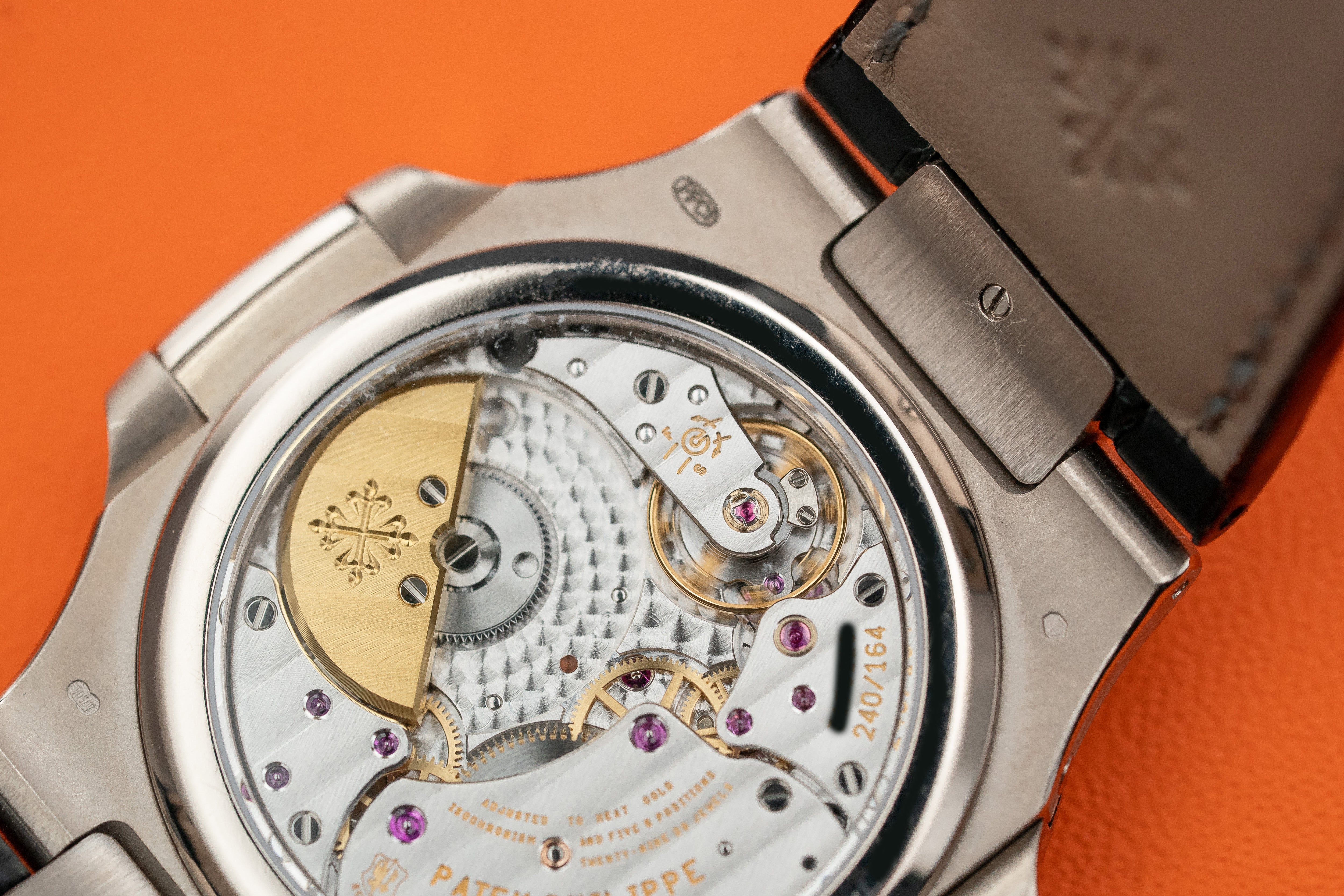 Patek Philippe Nautilus 5712G Moon Phases White Gold Leather Strap 2013