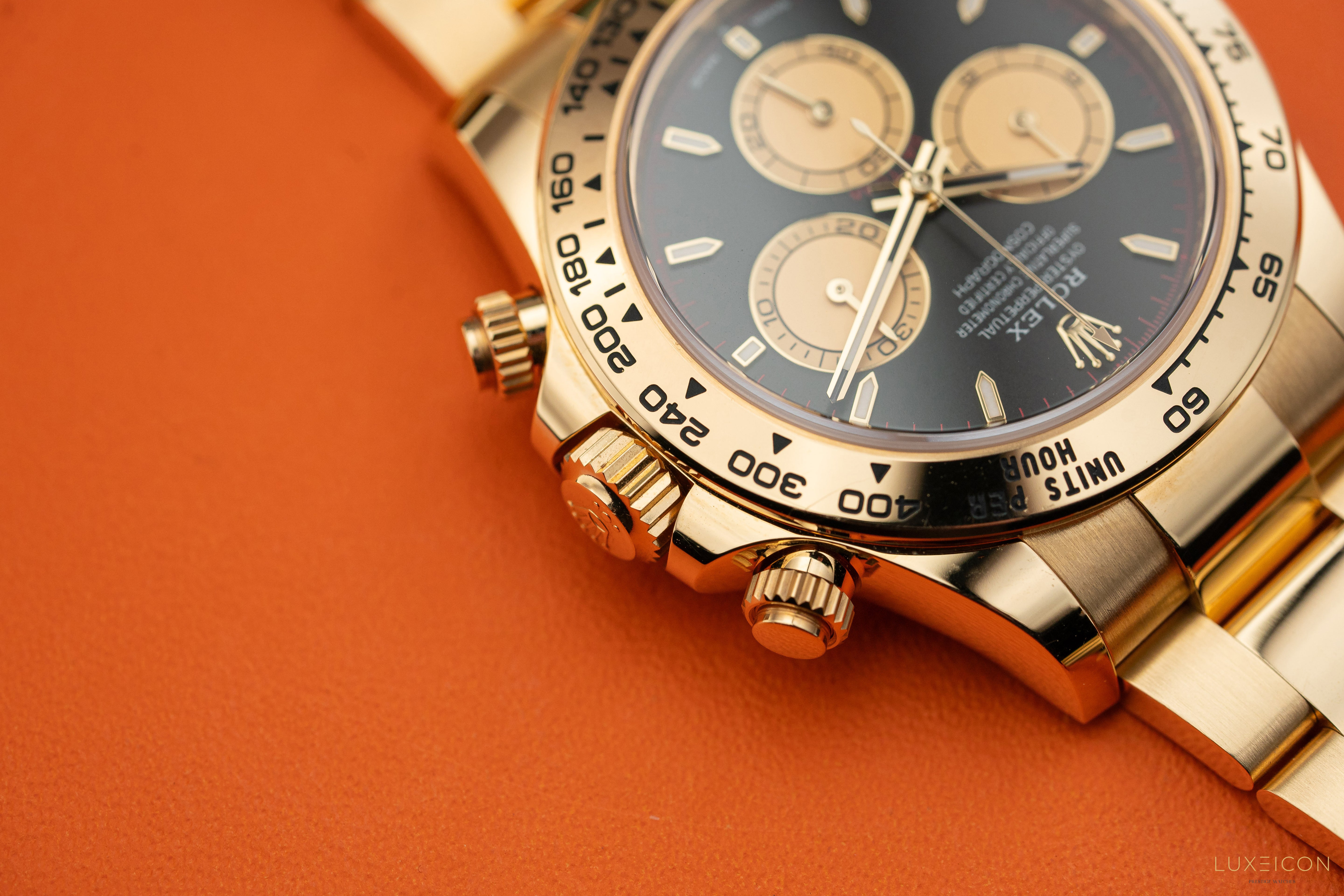Rolex Cosmograph Daytona 40mm Yellow Gold Oyster Bracelet Black Index Paul Newman 126508