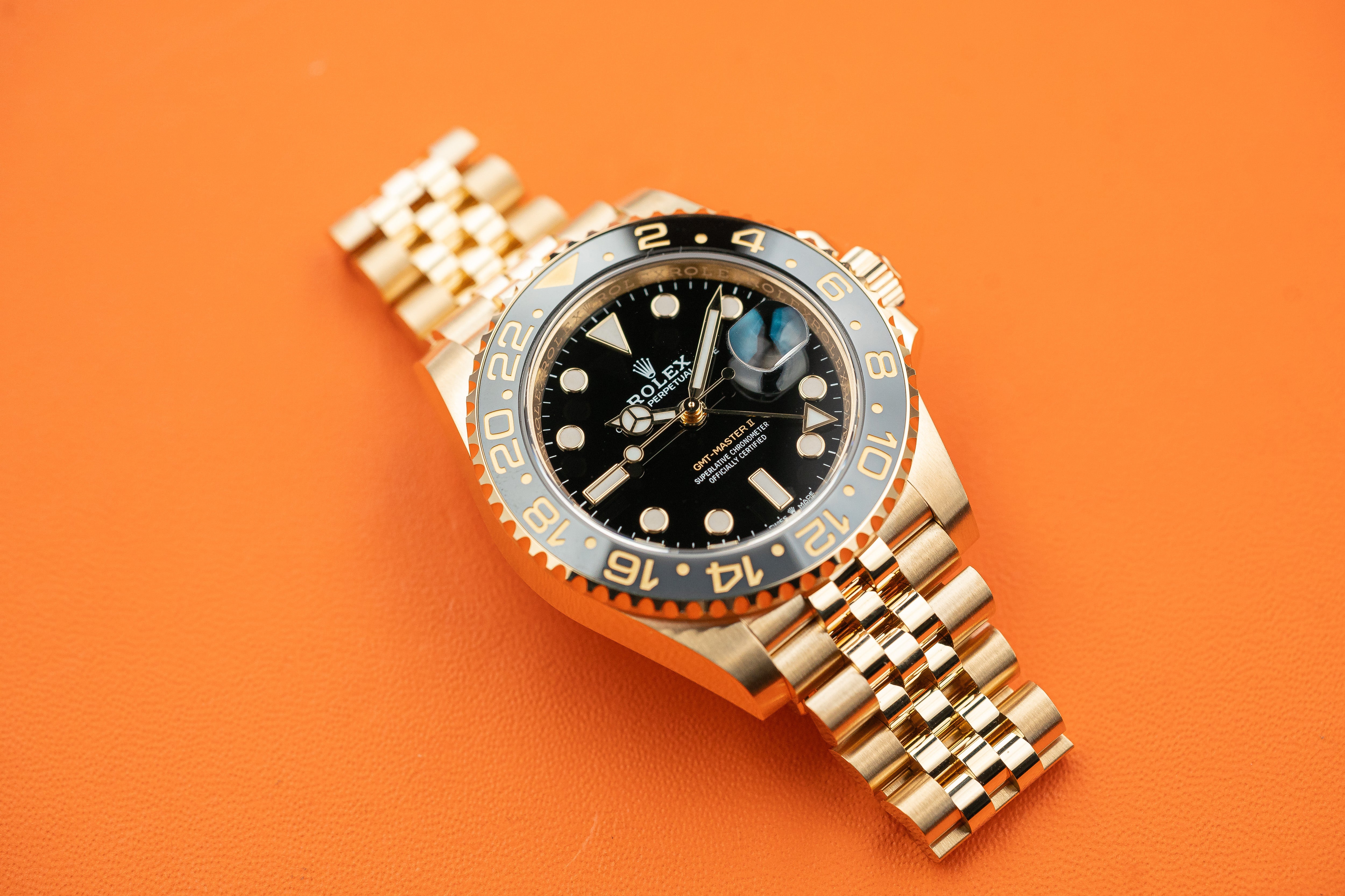 Rolex GMT-Master II Yellow Gold Grey Black Ceramic Bezel JUBILEE 126718GRNR 2025
