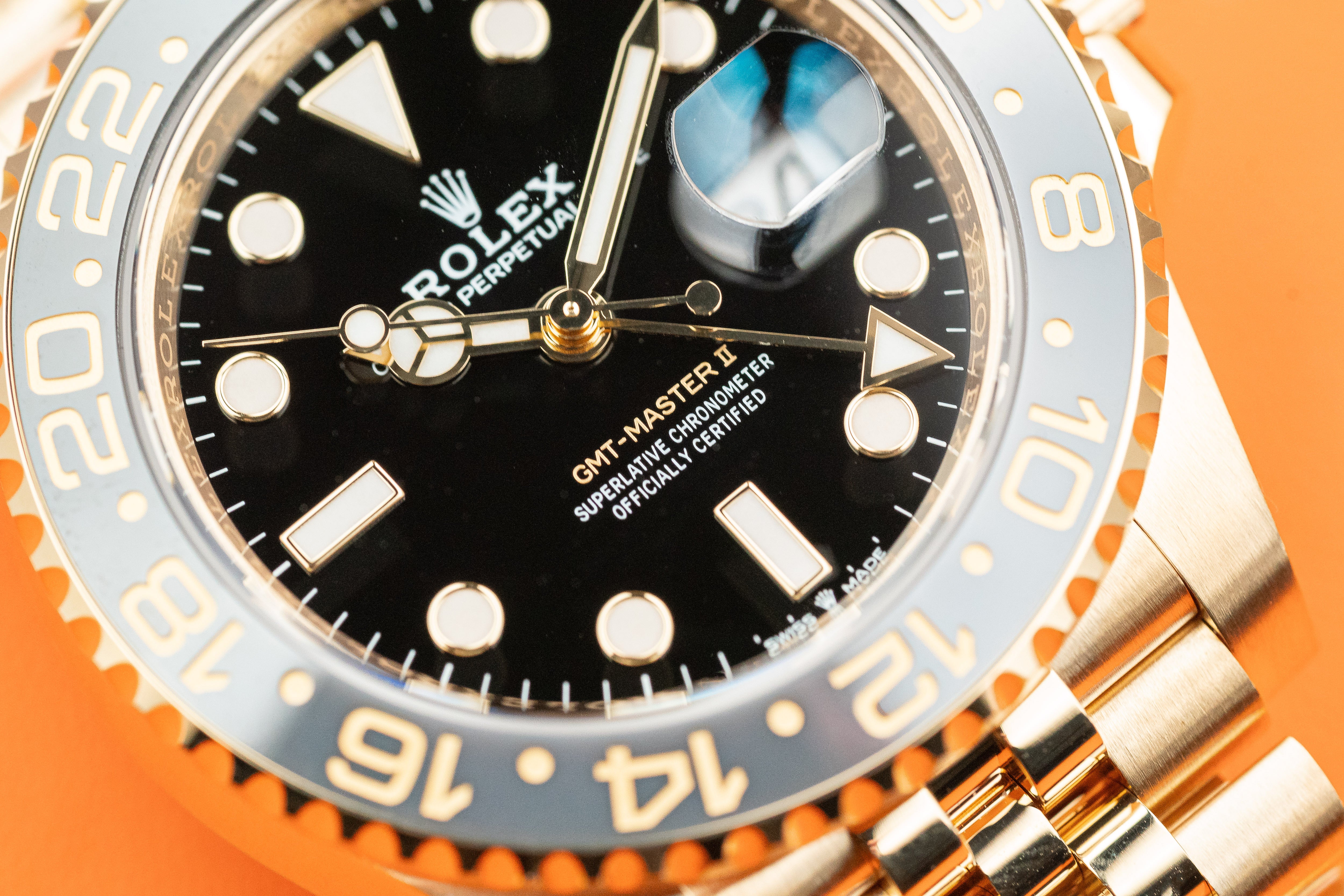 Rolex GMT-Master II Yellow Gold Grey Black Ceramic Bezel JUBILEE 126718GRNR 2025