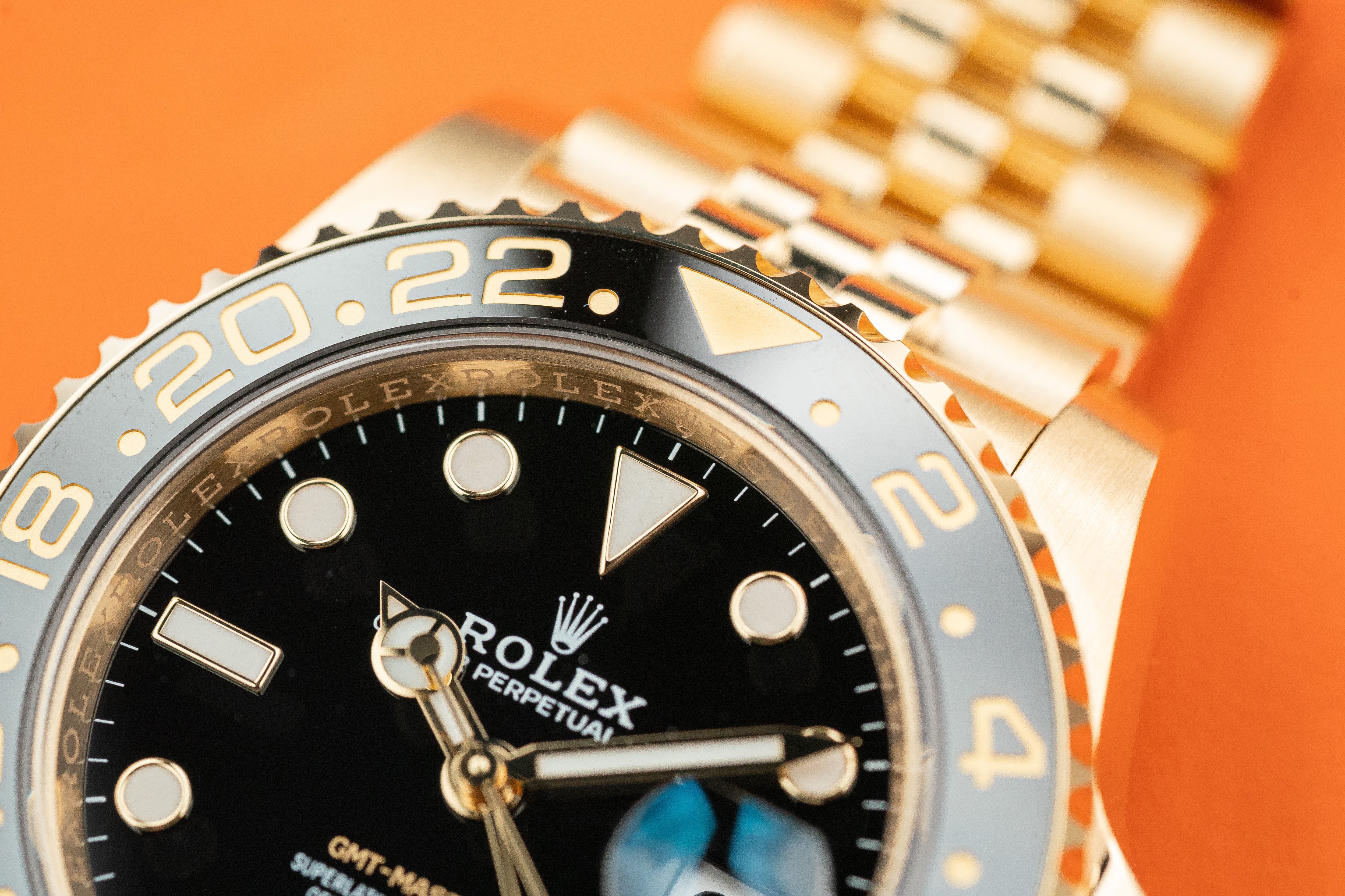 Rolex GMT-Master II Yellow Gold Grey Black Ceramic Bezel JUBILEE 126718GRNR 2025