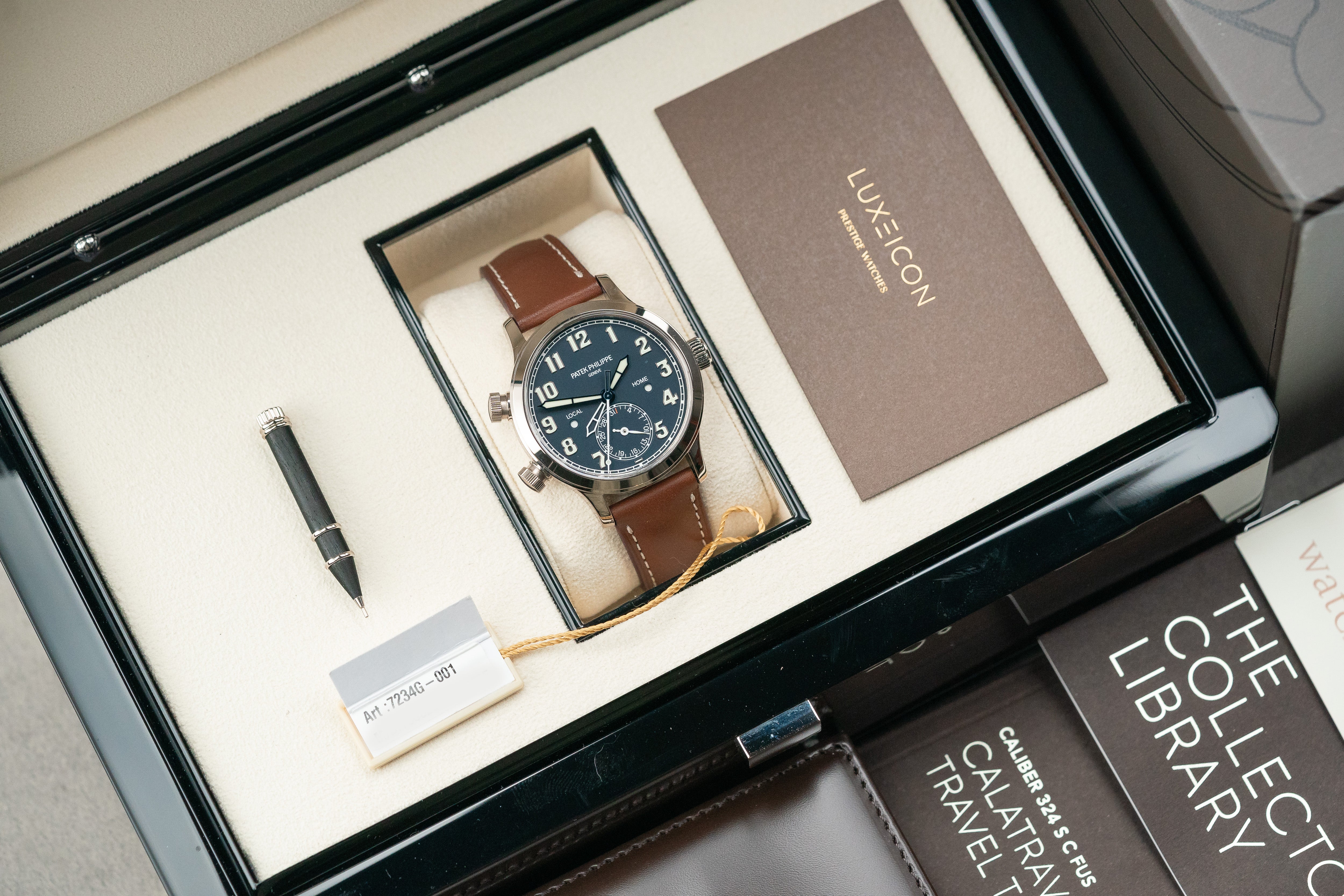 Patek Philippe Calatrava White Gold Pilot Travel Time 7234G-001 Blue Dial 2021