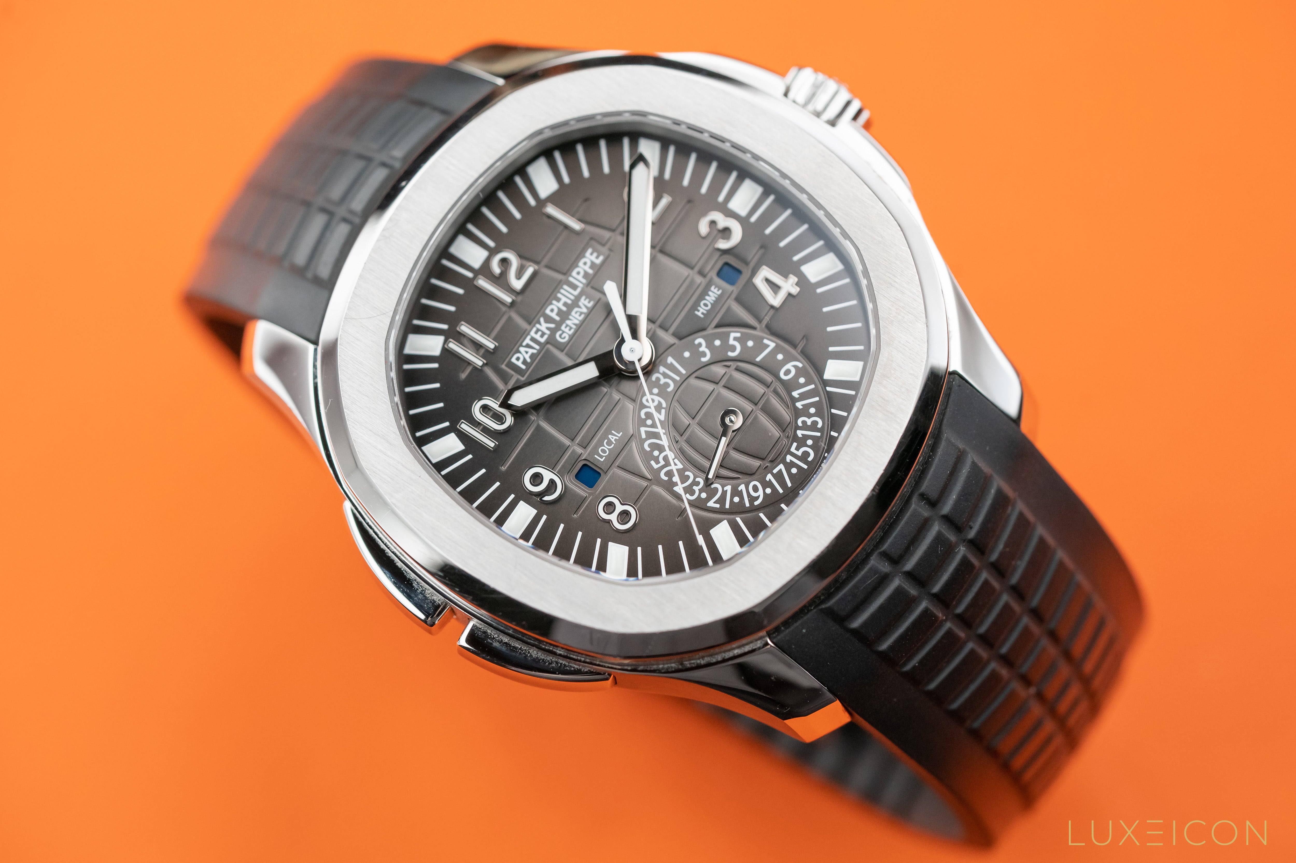 Patek Philippe Aquanaut Travel Time Steel Black Dial Dual Time Zone 5164A-001