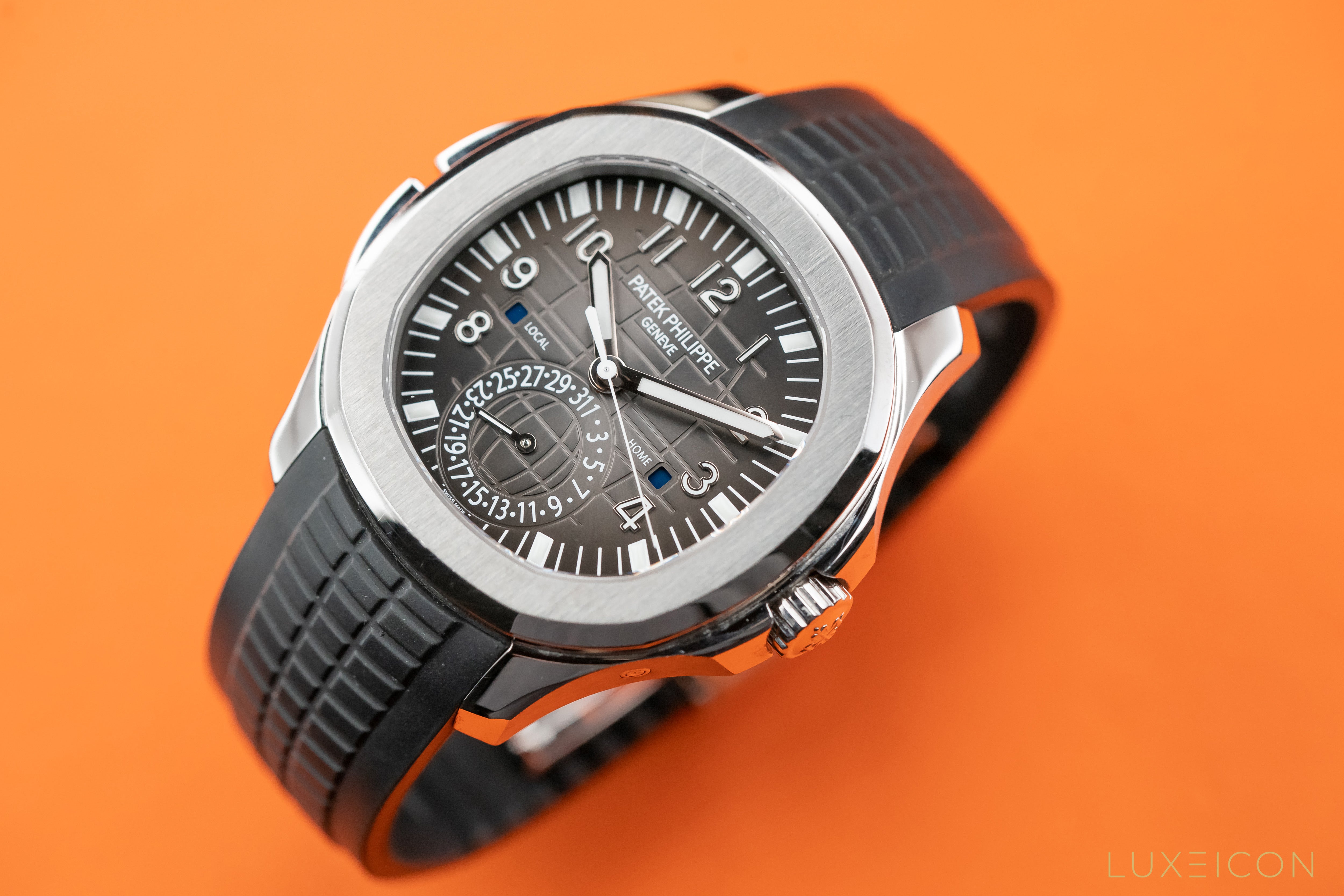 Patek Philippe Aquanaut Travel Time Steel Black Dial Dual Time Zone 5164A-001