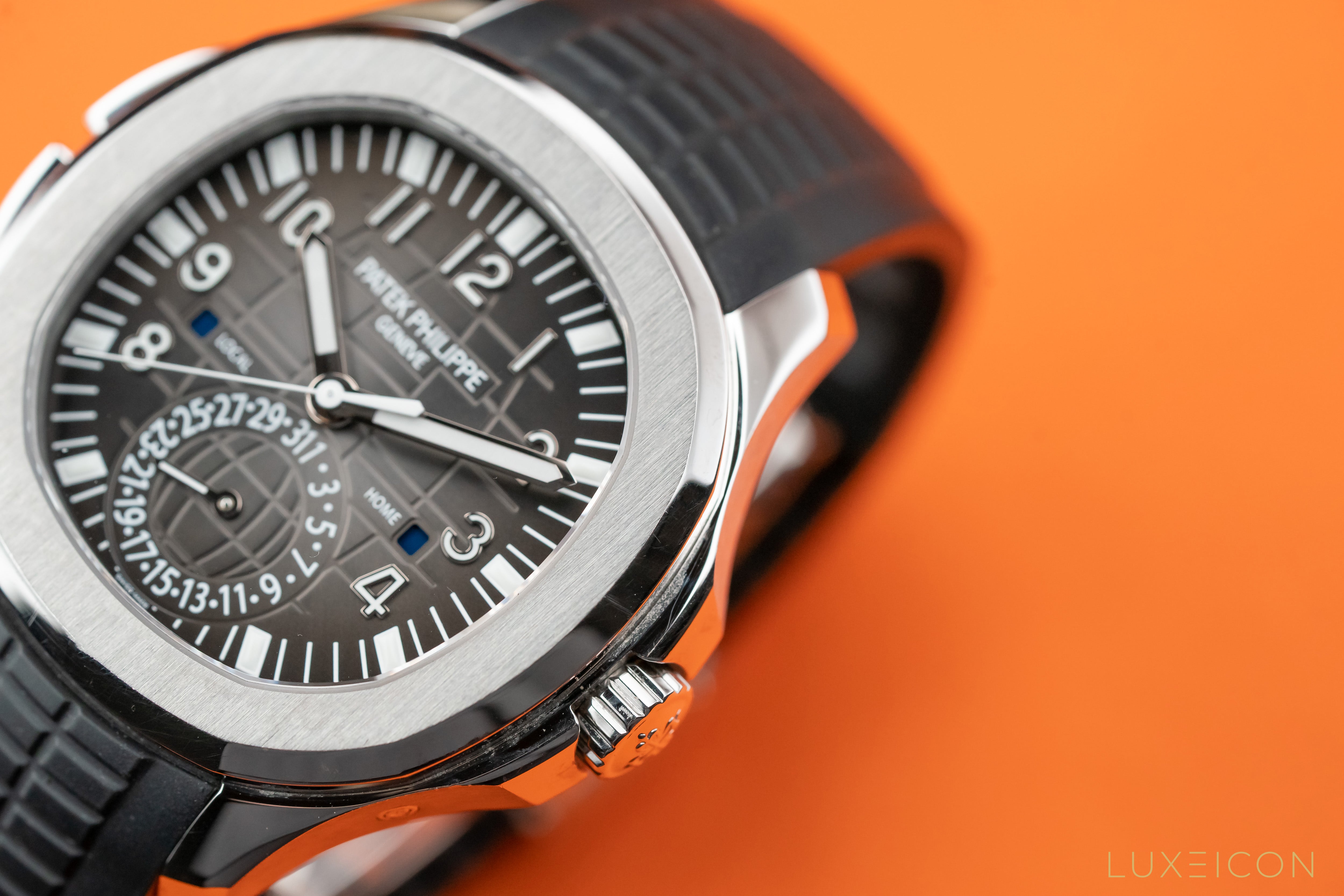 Patek Philippe Aquanaut Travel Time Steel Black Dial Dual Time Zone 5164A-001