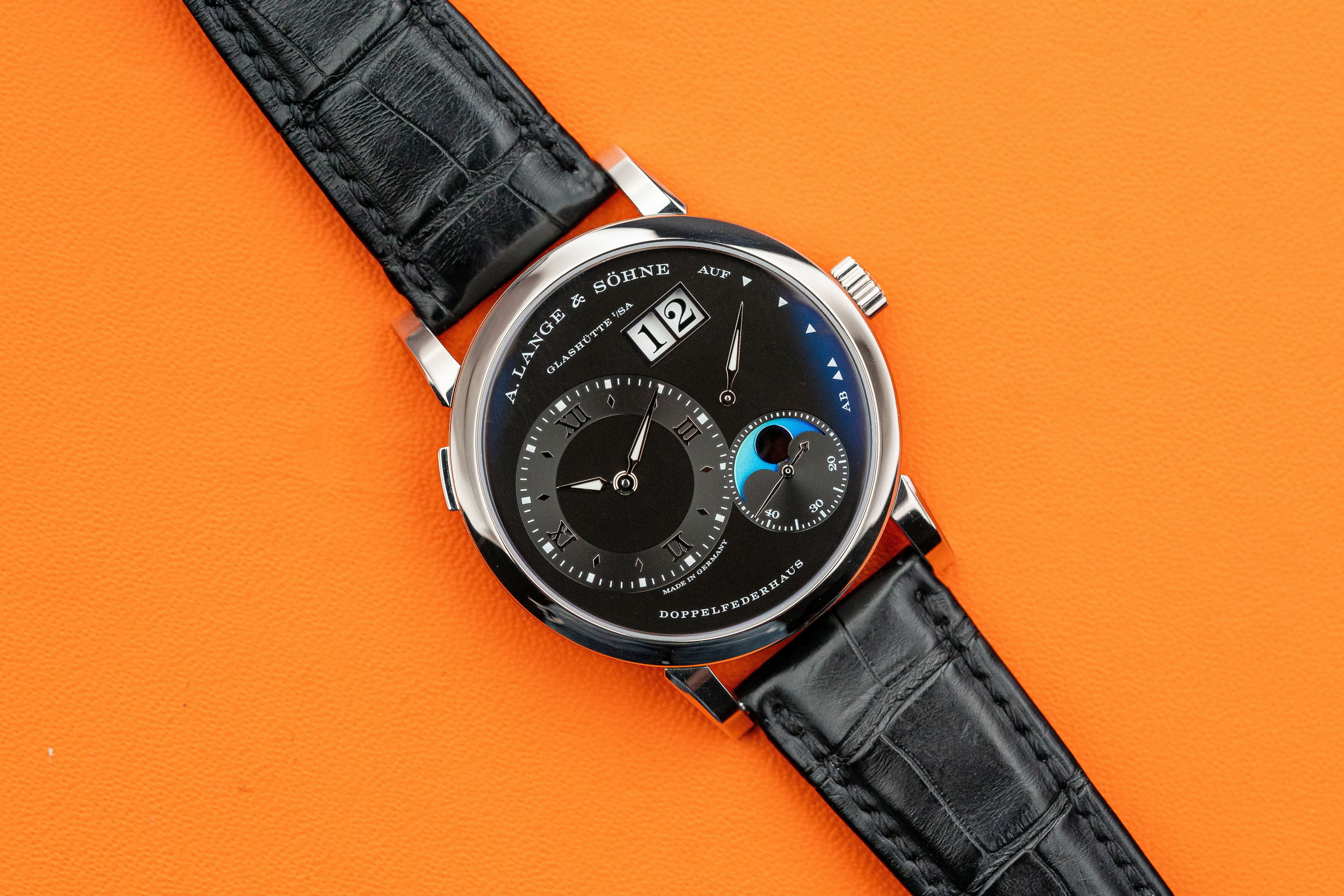 A. Lange & Söhne Lange 1 192.029 Moonphase White Gold Black Dial