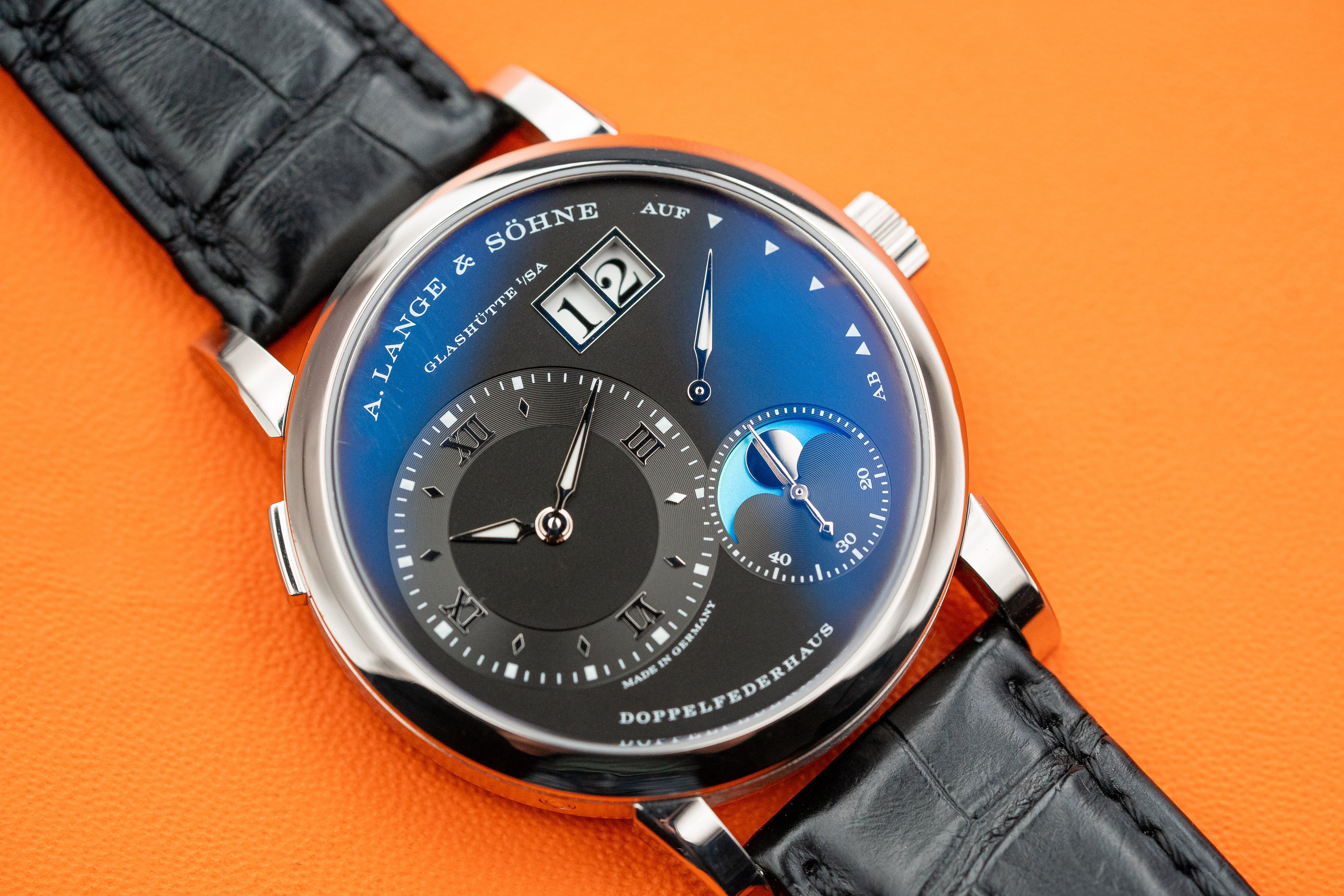 A. Lange & Söhne Lange 1 192.029 Moonphase White Gold Black Dial