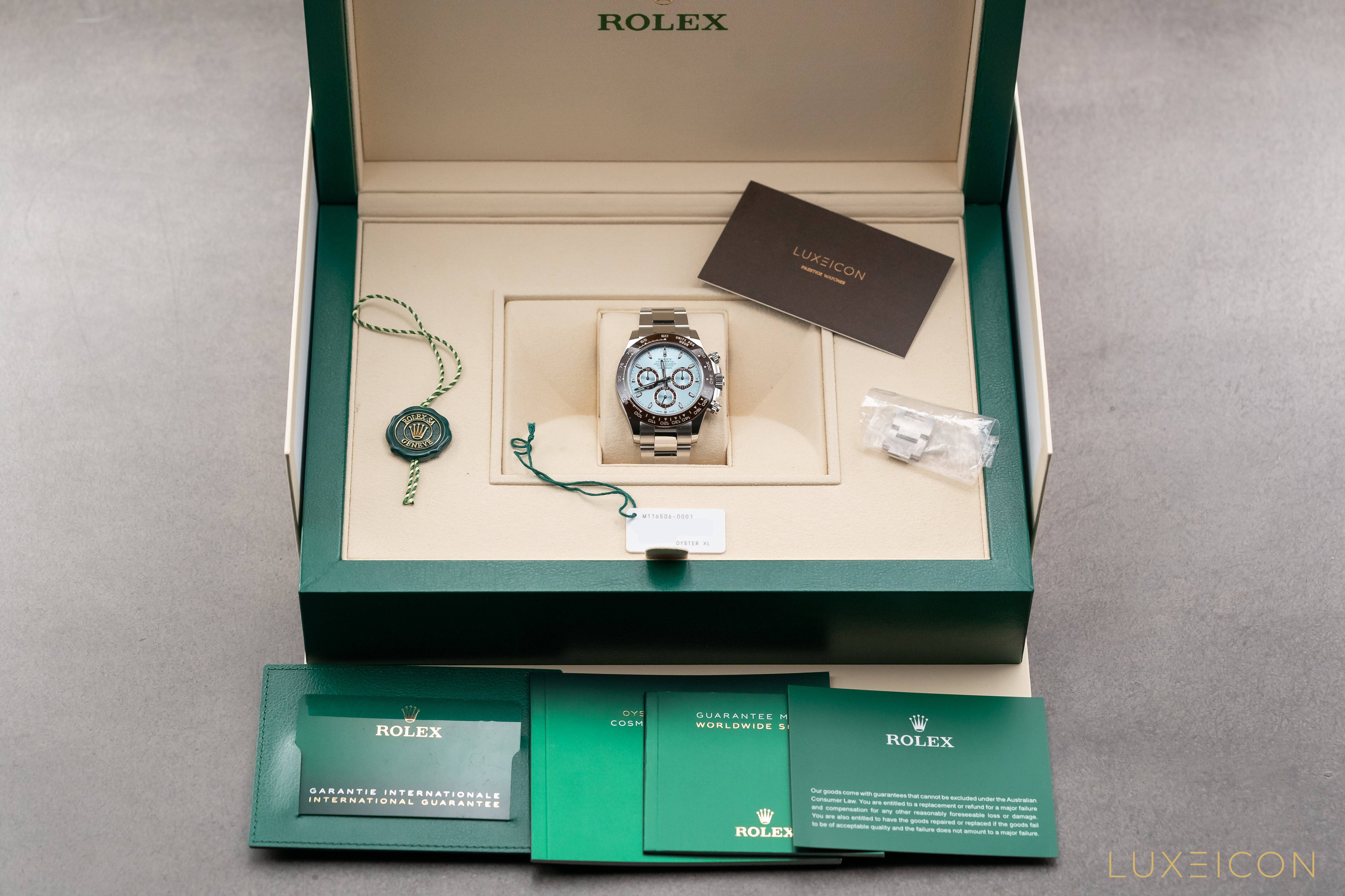 Rolex Cosmograph Daytona Platinum 40mm Ice Blue Index Dial 2023 116506