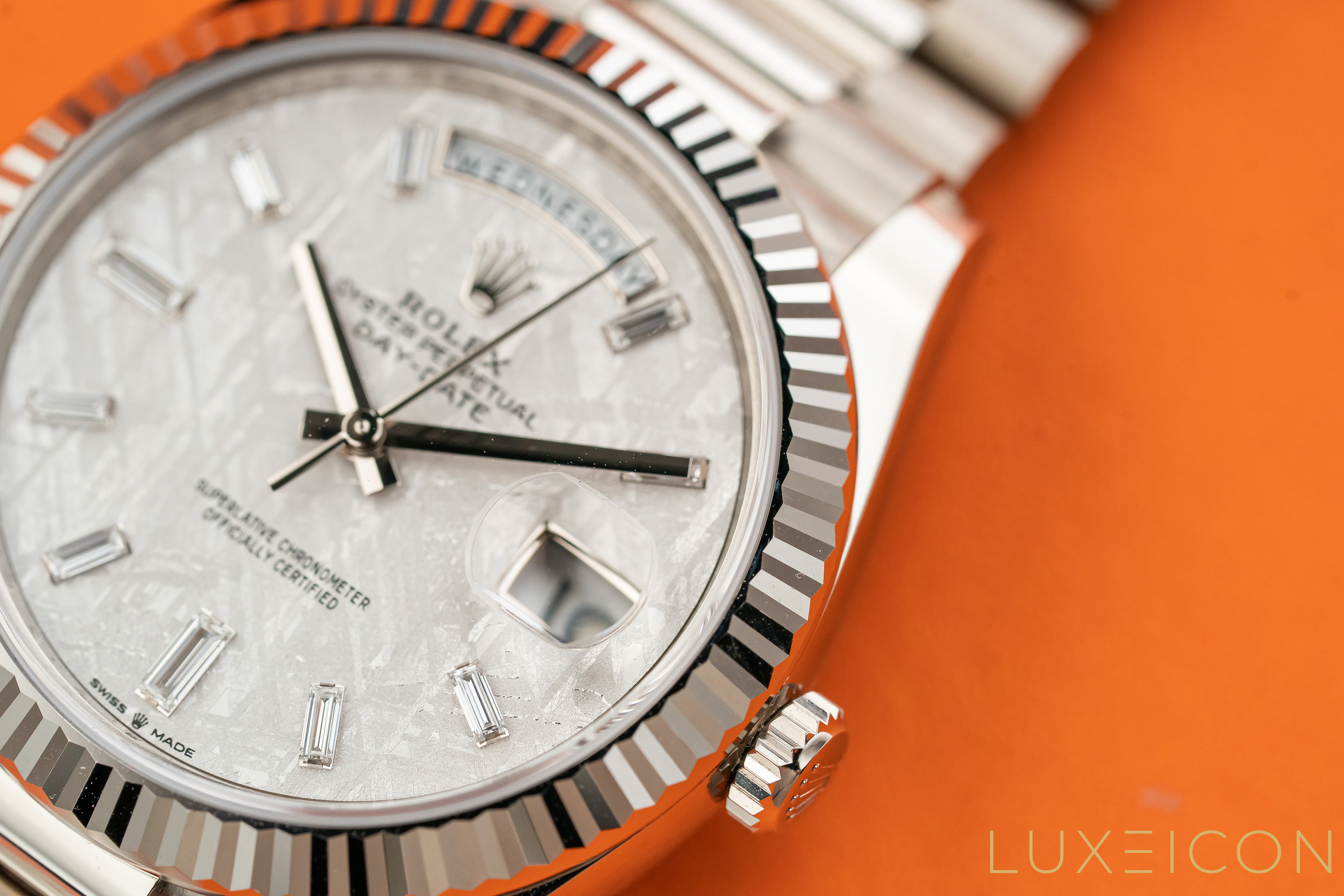 Rolex Day-Date 40 40mm White Gold Meteorite Diamond Dial 228239 2025