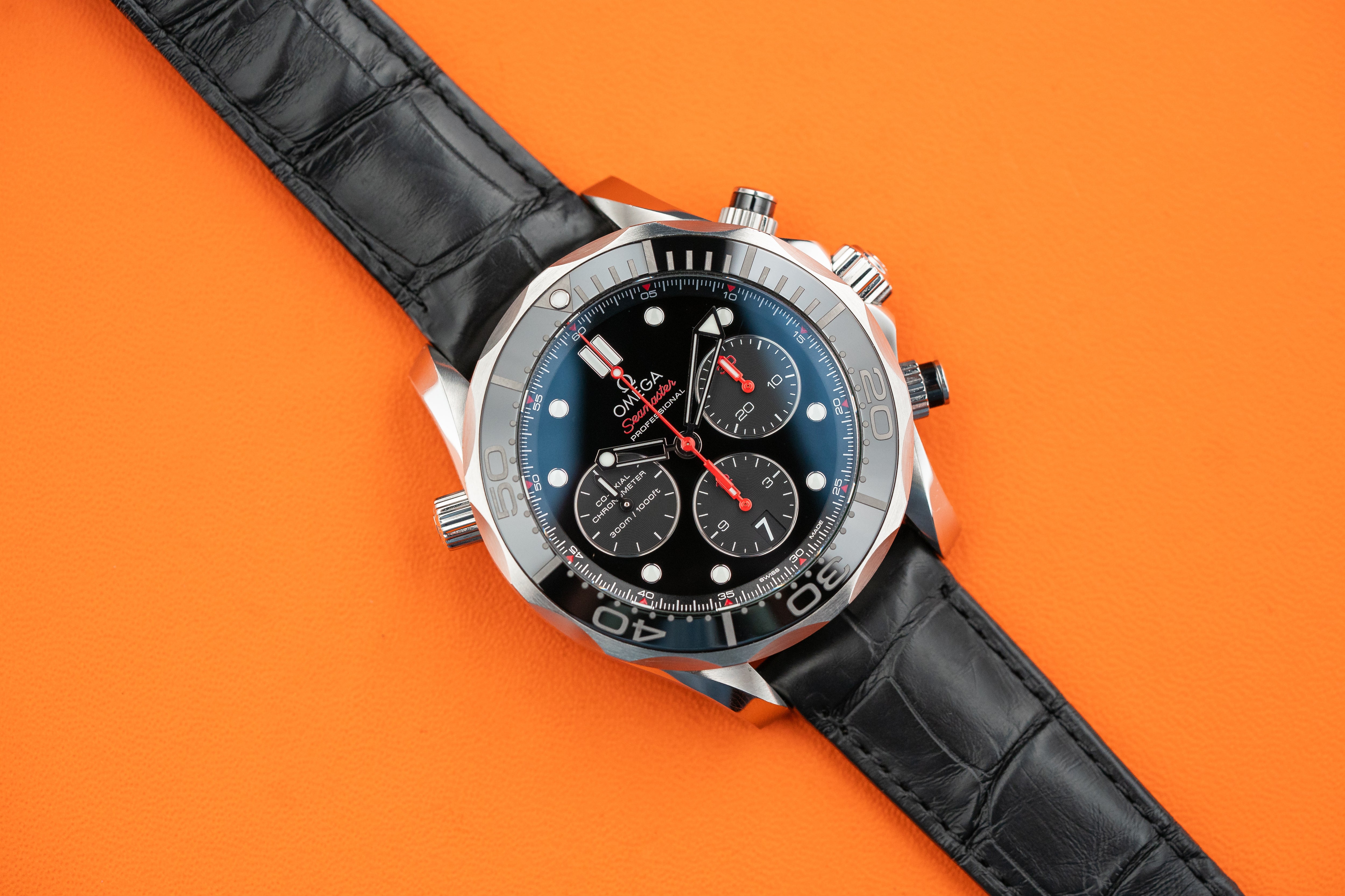 Omega Seamaster Diver 300 M 44mm Chronograph Black Ceramic Bezel 2018