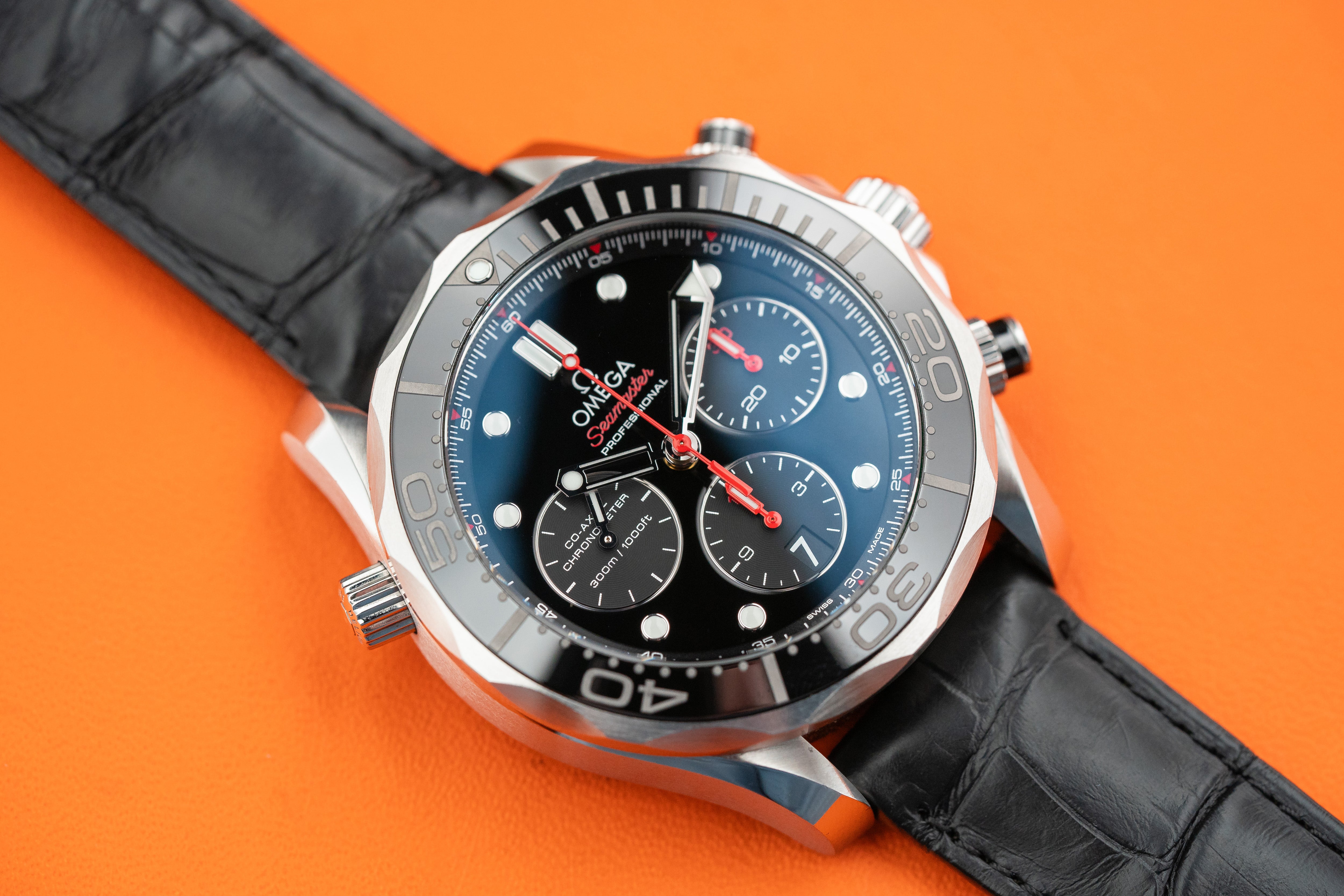 Omega Seamaster Diver 300 M 44mm Chronograph Black Ceramic Bezel 2018
