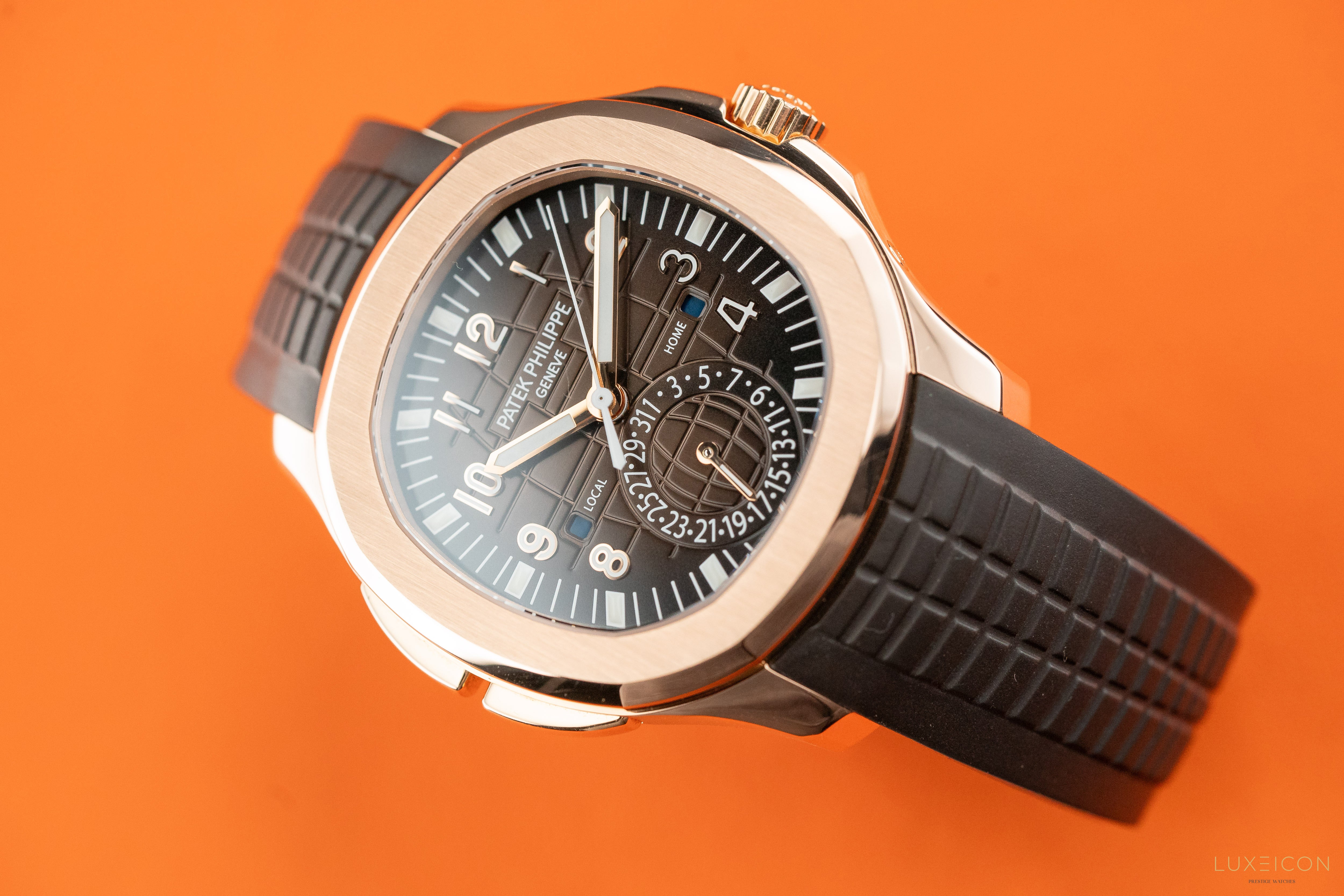 Patek Philippe Aquanaut Time Travel Rose Gold 40mm Brown Dial 5164R 2019