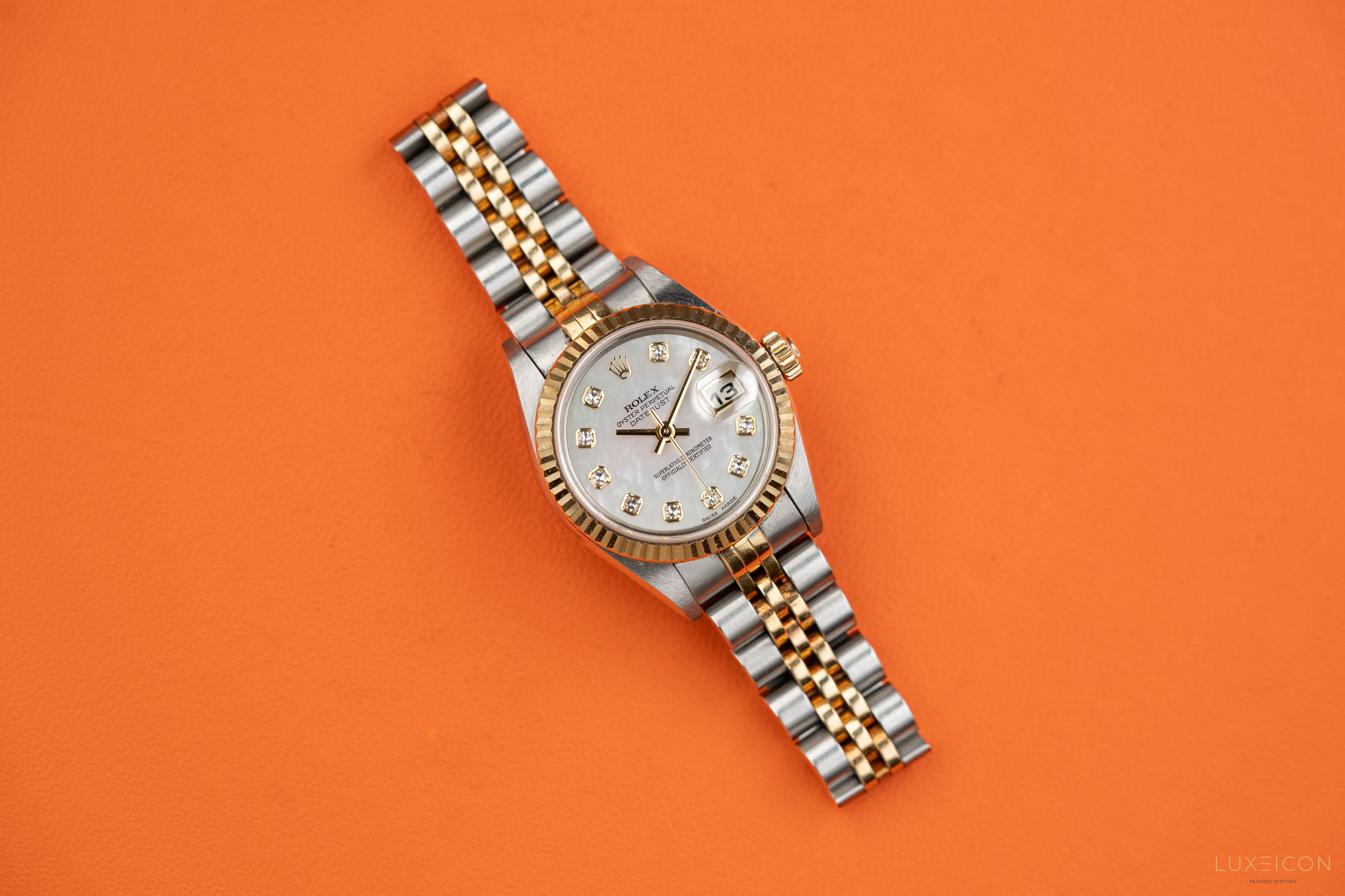 Rolex Ladies Datejust Watch 79173 Factory Mother-Of-Pearl Diamond Dial 2000