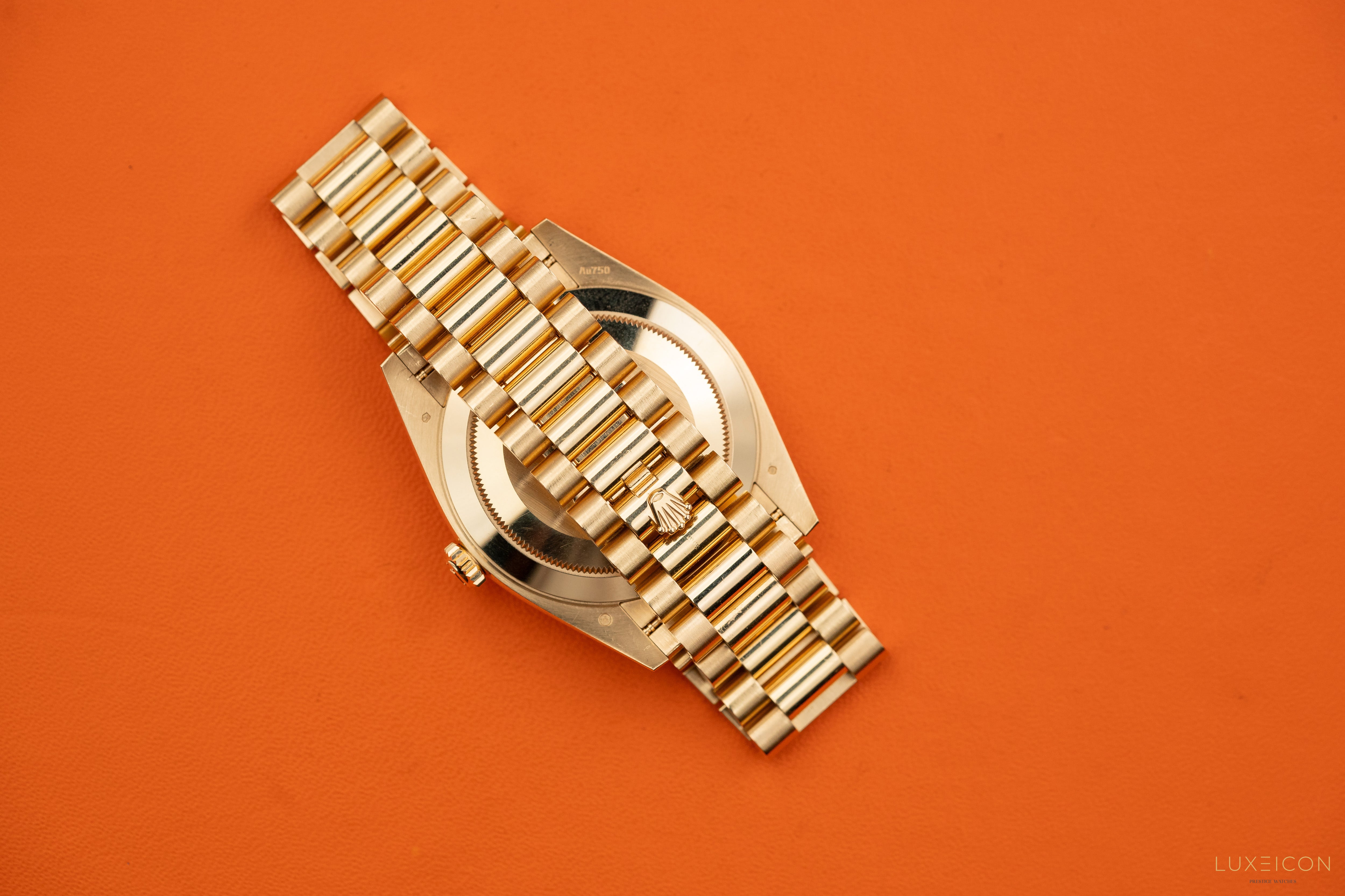 Rolex Day-Date 40mm Yellow Gold Black Diamond Baguette 228238