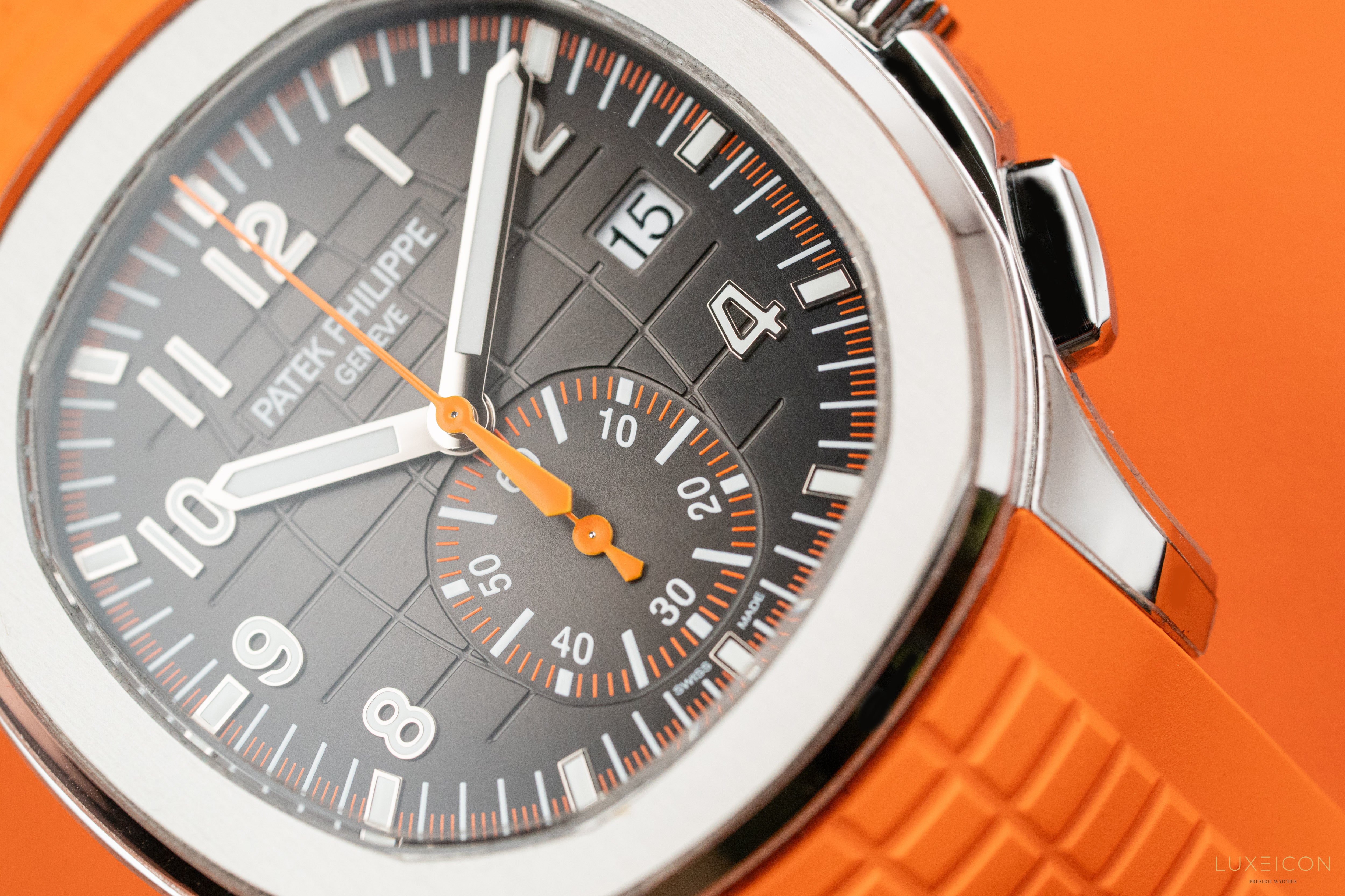 Patek Philippe Aquanaut 5968A-001 Chronograph 42mm Stainless Steel Orange hand 2021