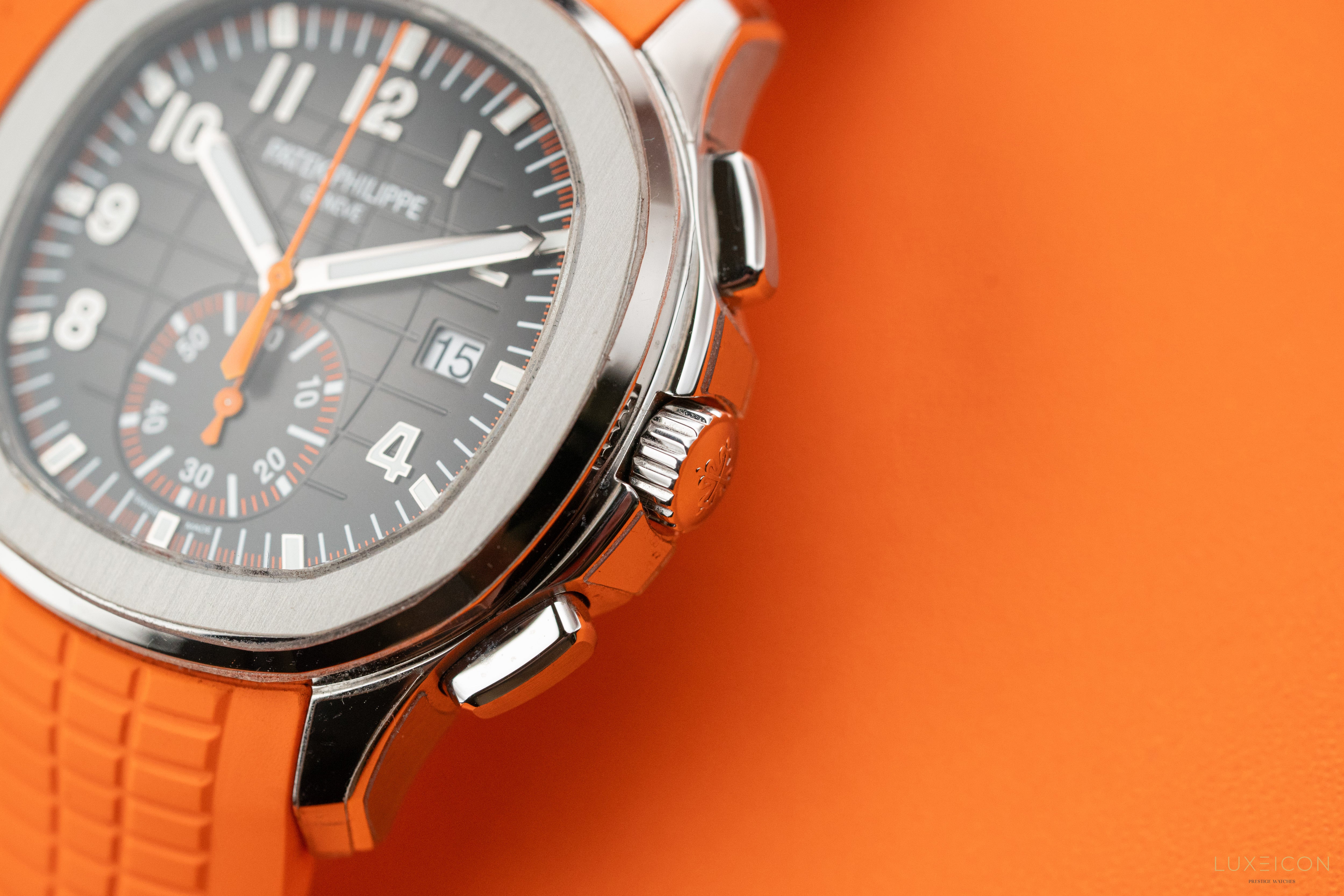 Patek Philippe Aquanaut 5968A-001 Chronograph 42mm Stainless Steel Orange hand 2021
