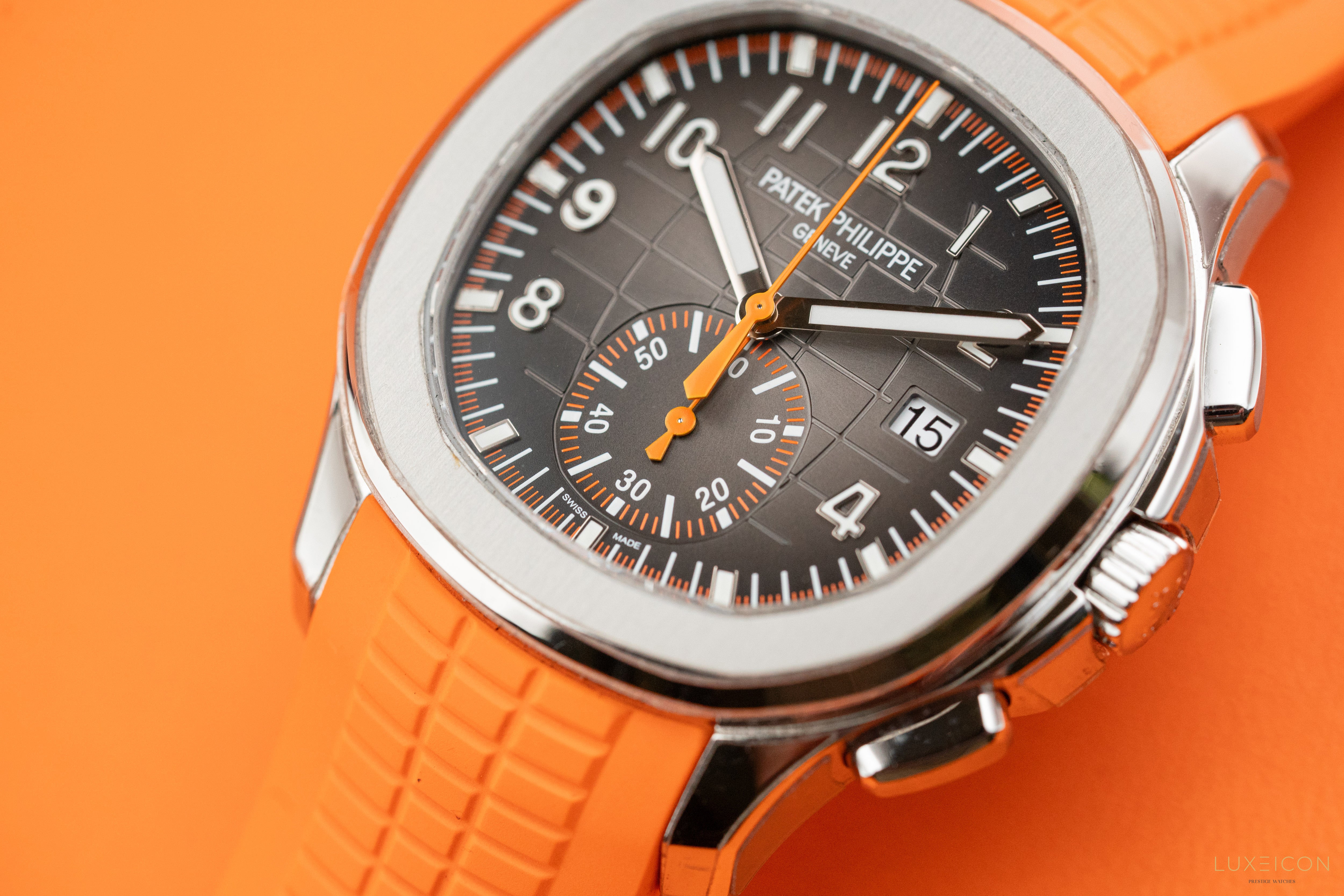 Patek Philippe Aquanaut 5968A-001 Chronograph 42mm Stainless Steel Orange hand 2021