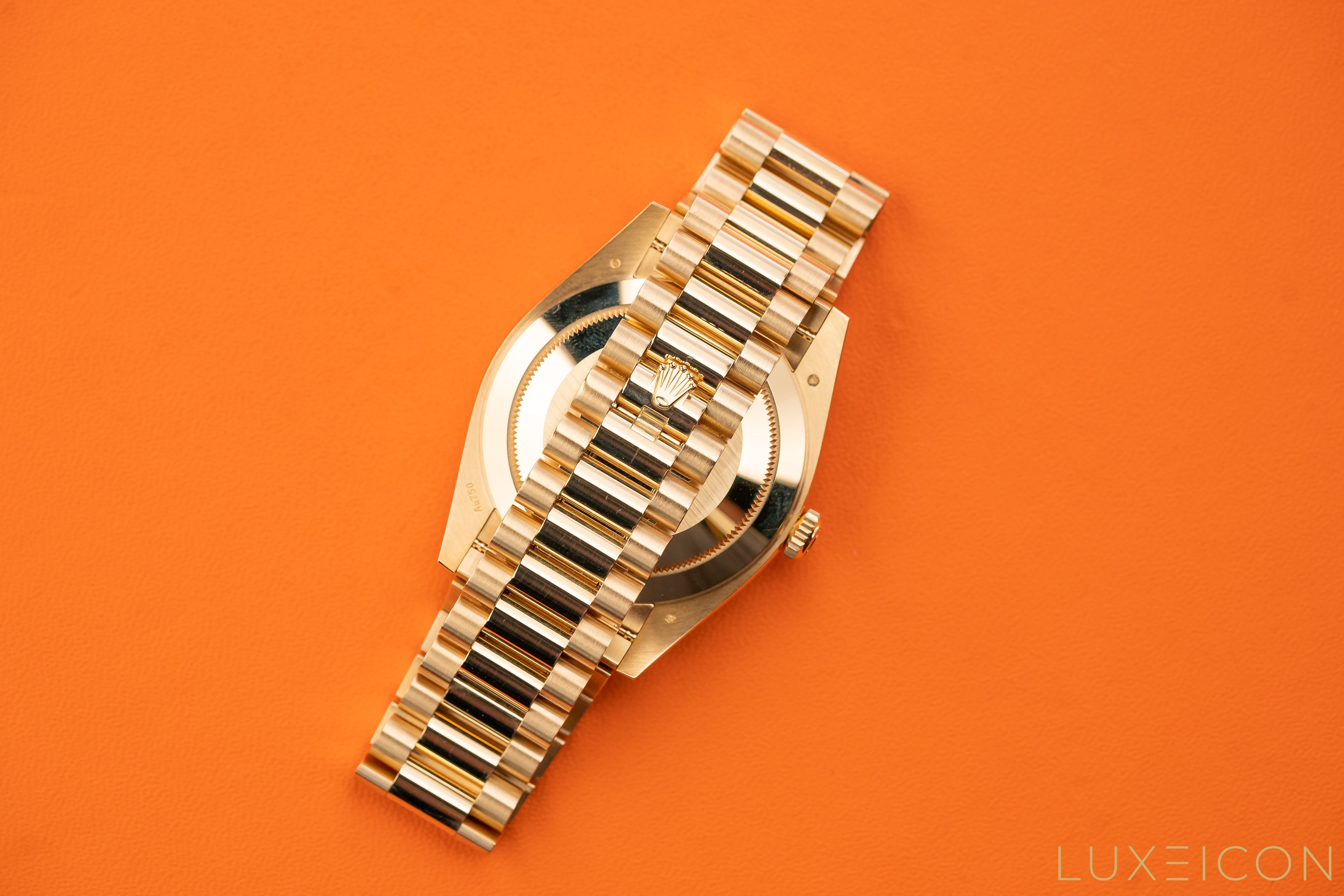 Rolex Day-Date Yellow Gold 40mm Black ONYX Baguette Dial 228238 2025