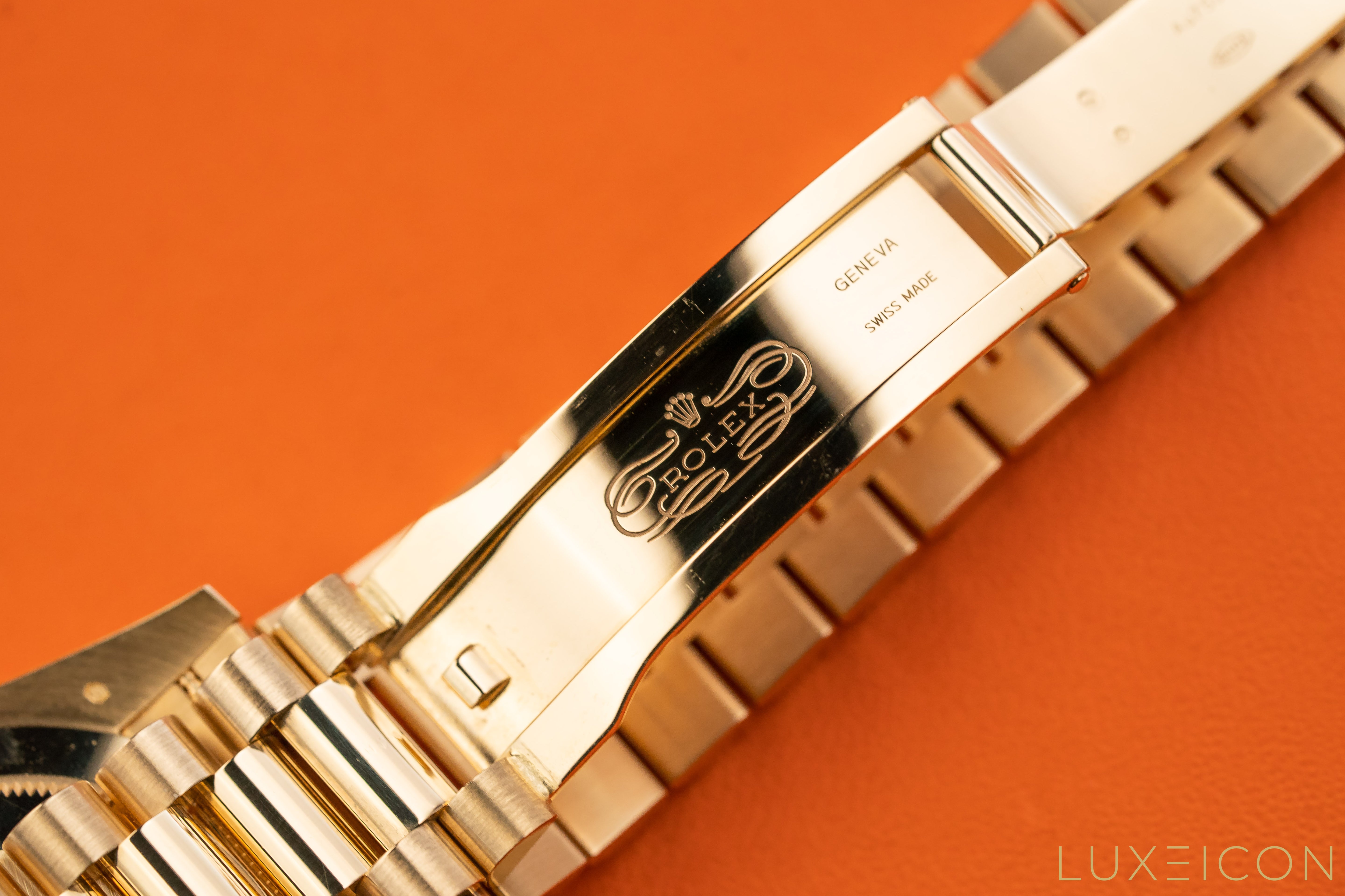 Rolex Day-Date Yellow Gold 40mm Black ONYX Baguette Dial 228238