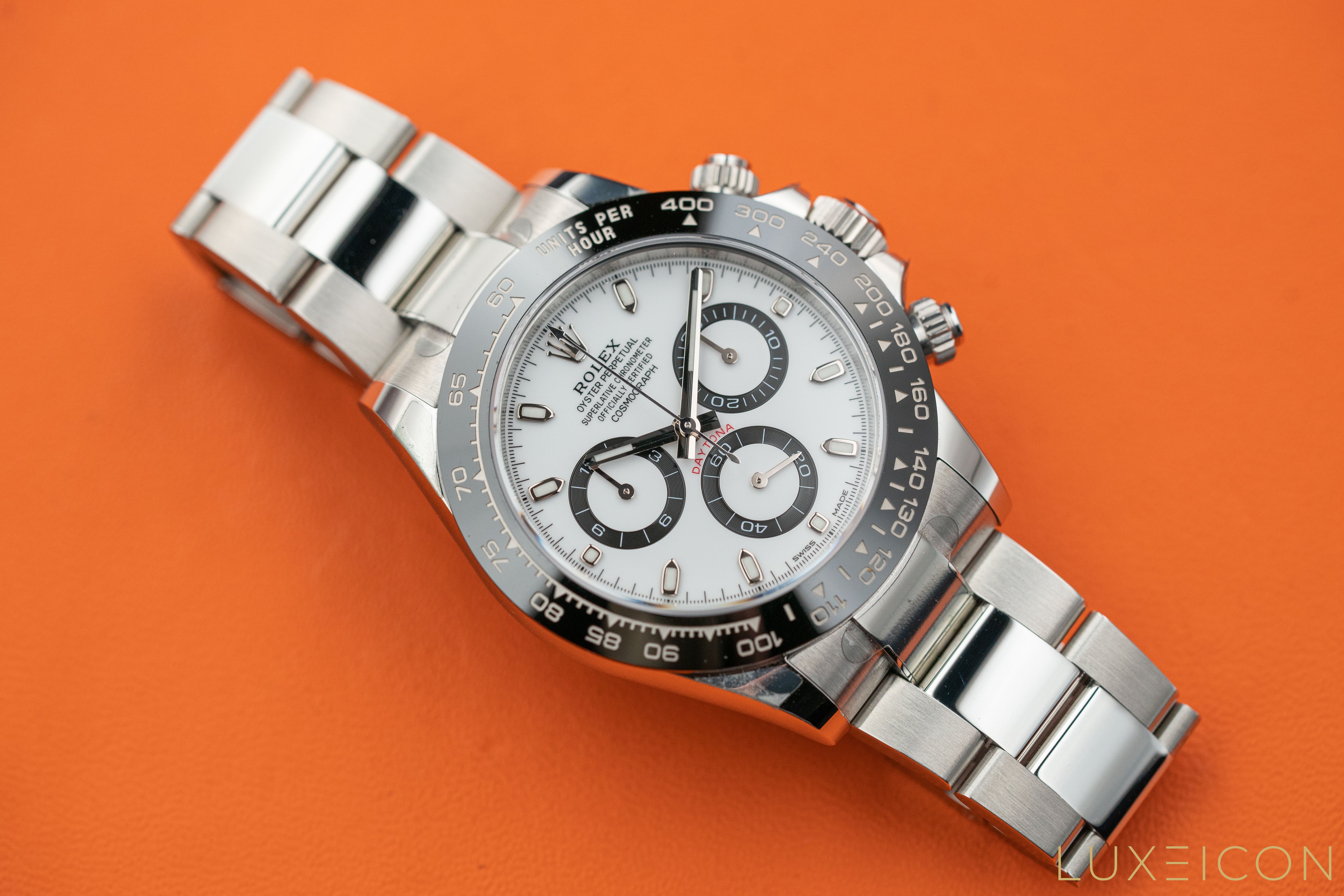 Rolex Cosmograph Daytona Stainless Steel Ceramic Bezel Panda White Dial
