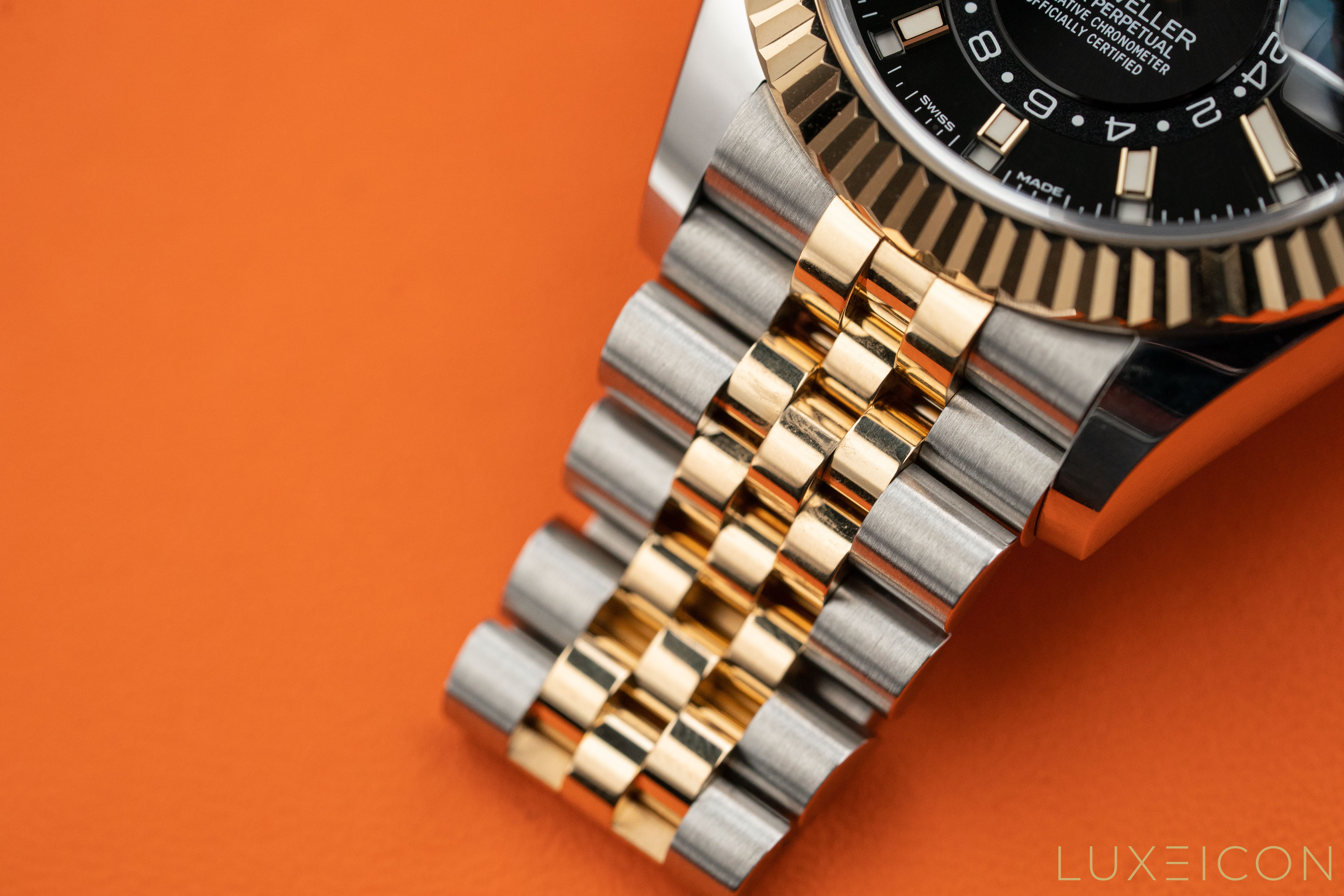 Rolex Sky-Dweller 42mm Two Tone Black & Yellow Gold Dial Jubilee 326933