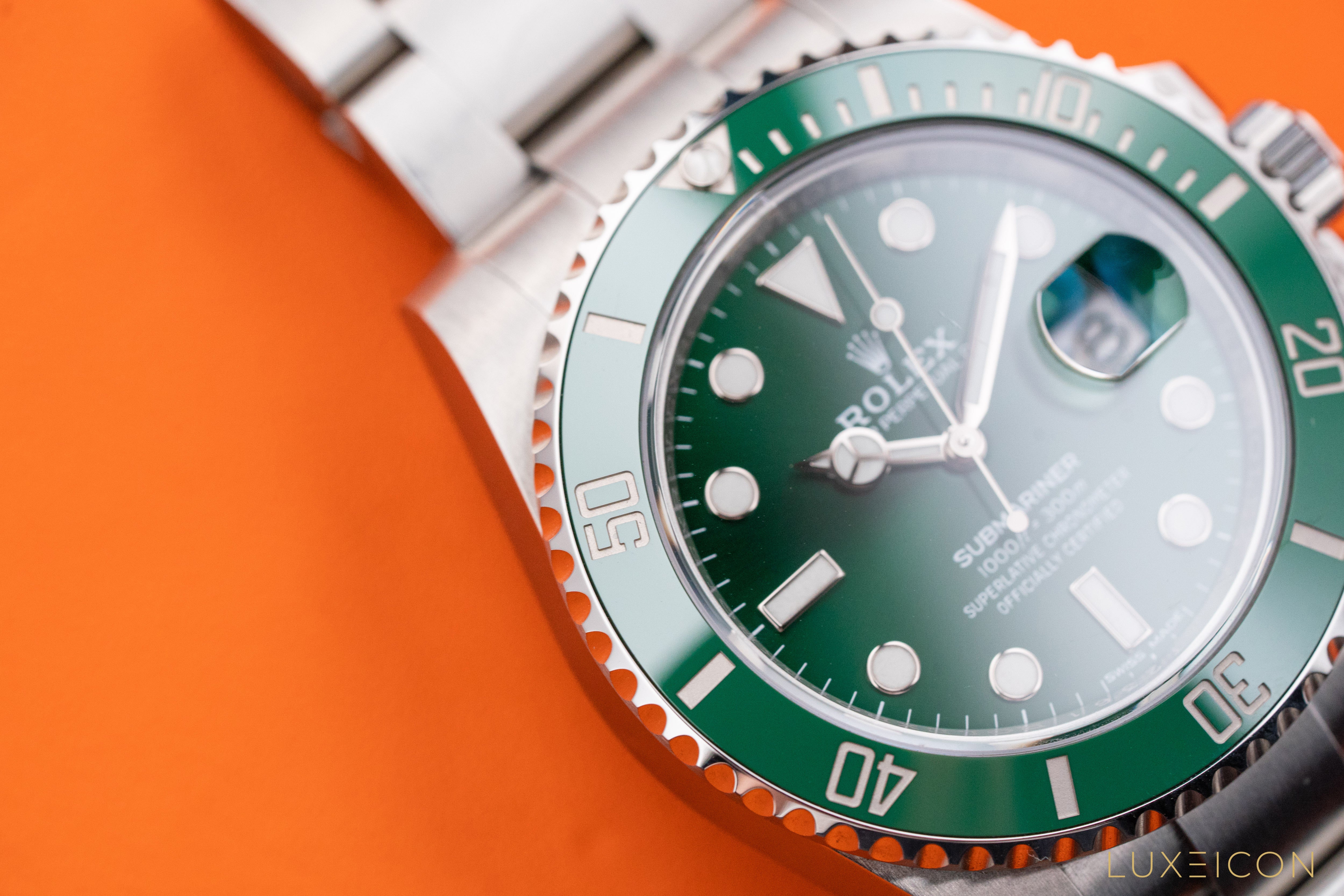 Rolex Submariner Date HULK Stainless Steel Green Ceramic 40mm Watch 116610 LV