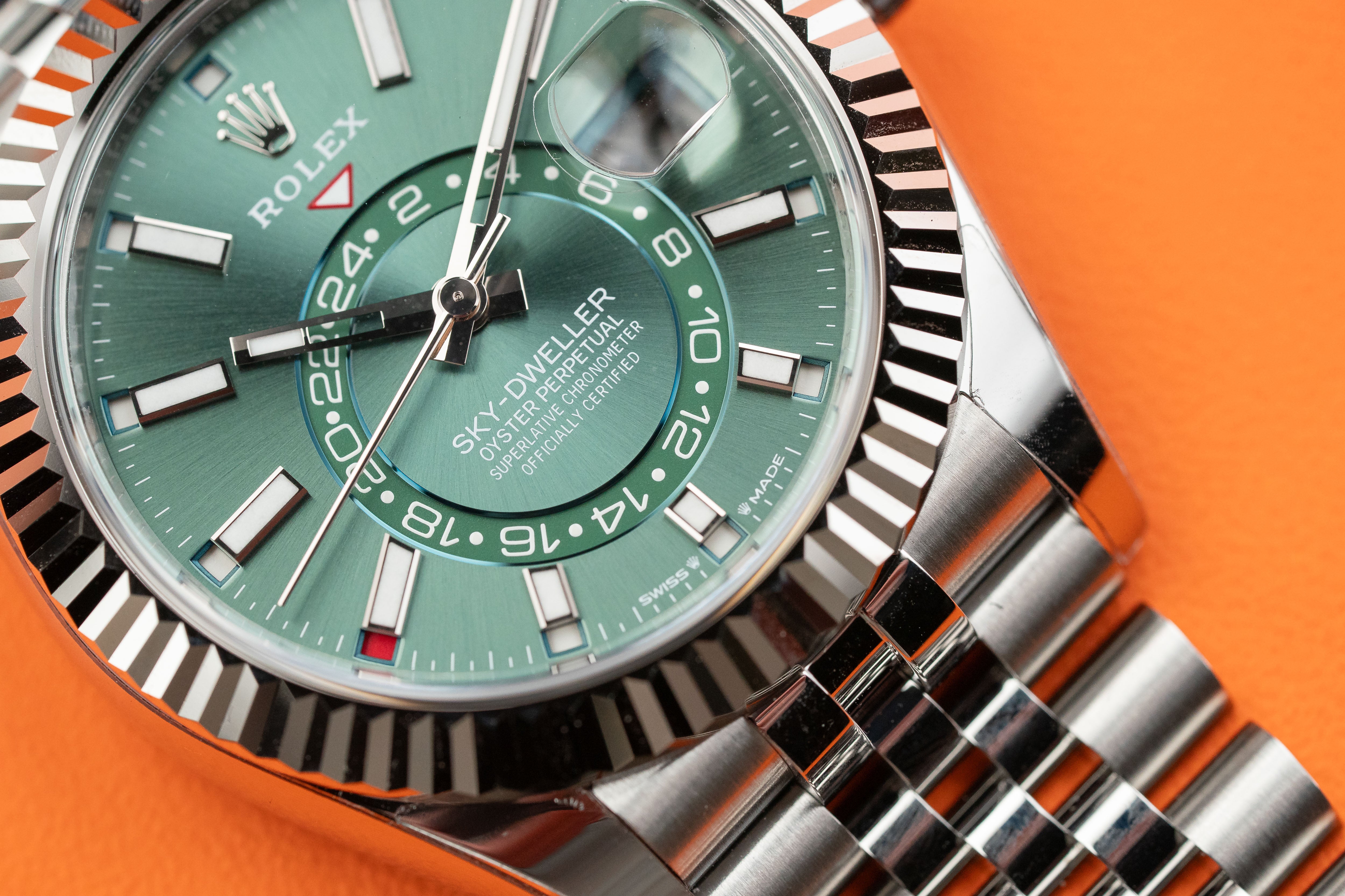 Rolex Sky-Dweller Mint Green Index Dial Jubilee Bracelet 336934