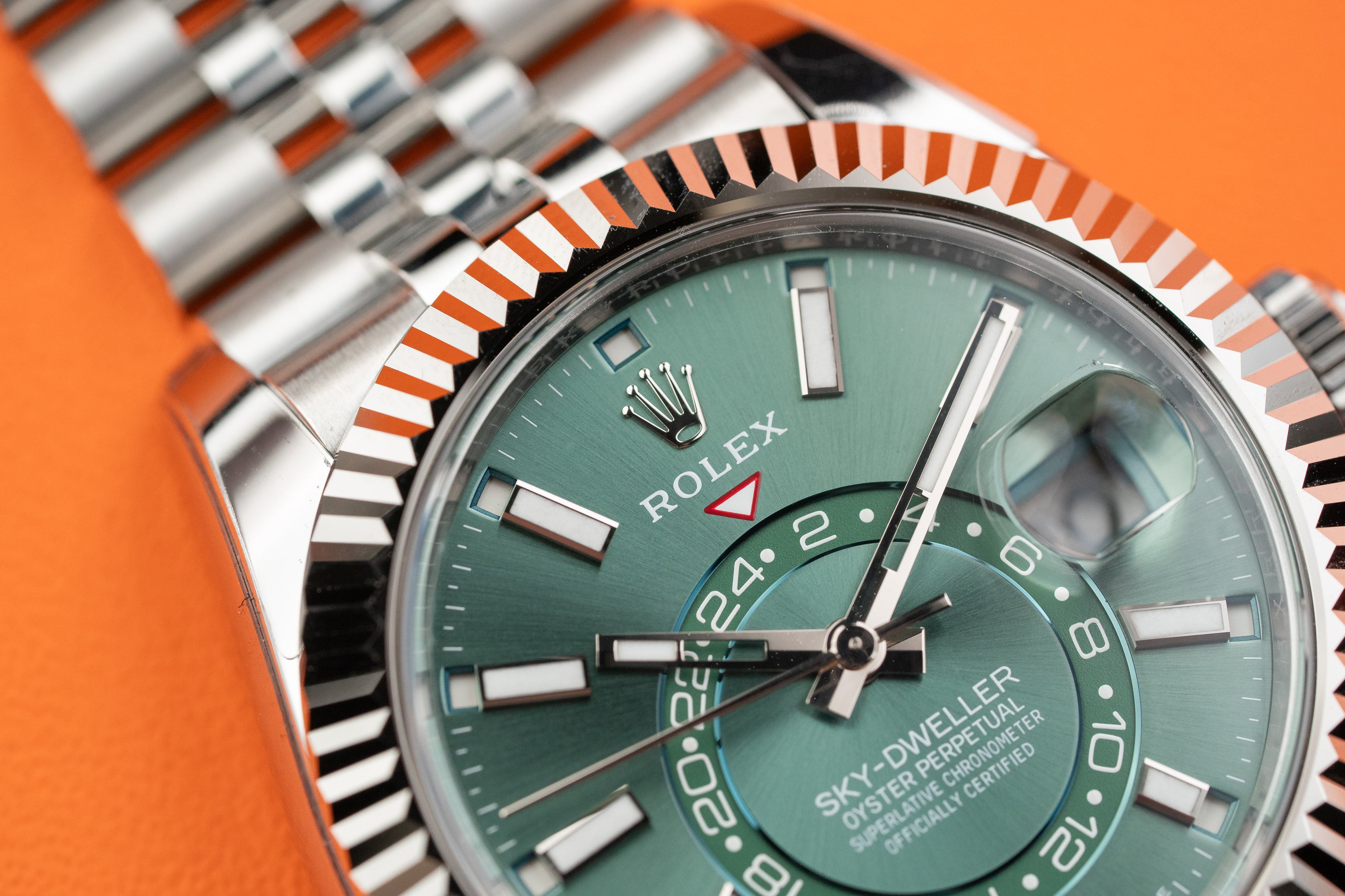 Rolex Sky-Dweller Mint Green Index Dial Jubilee Bracelet 336934