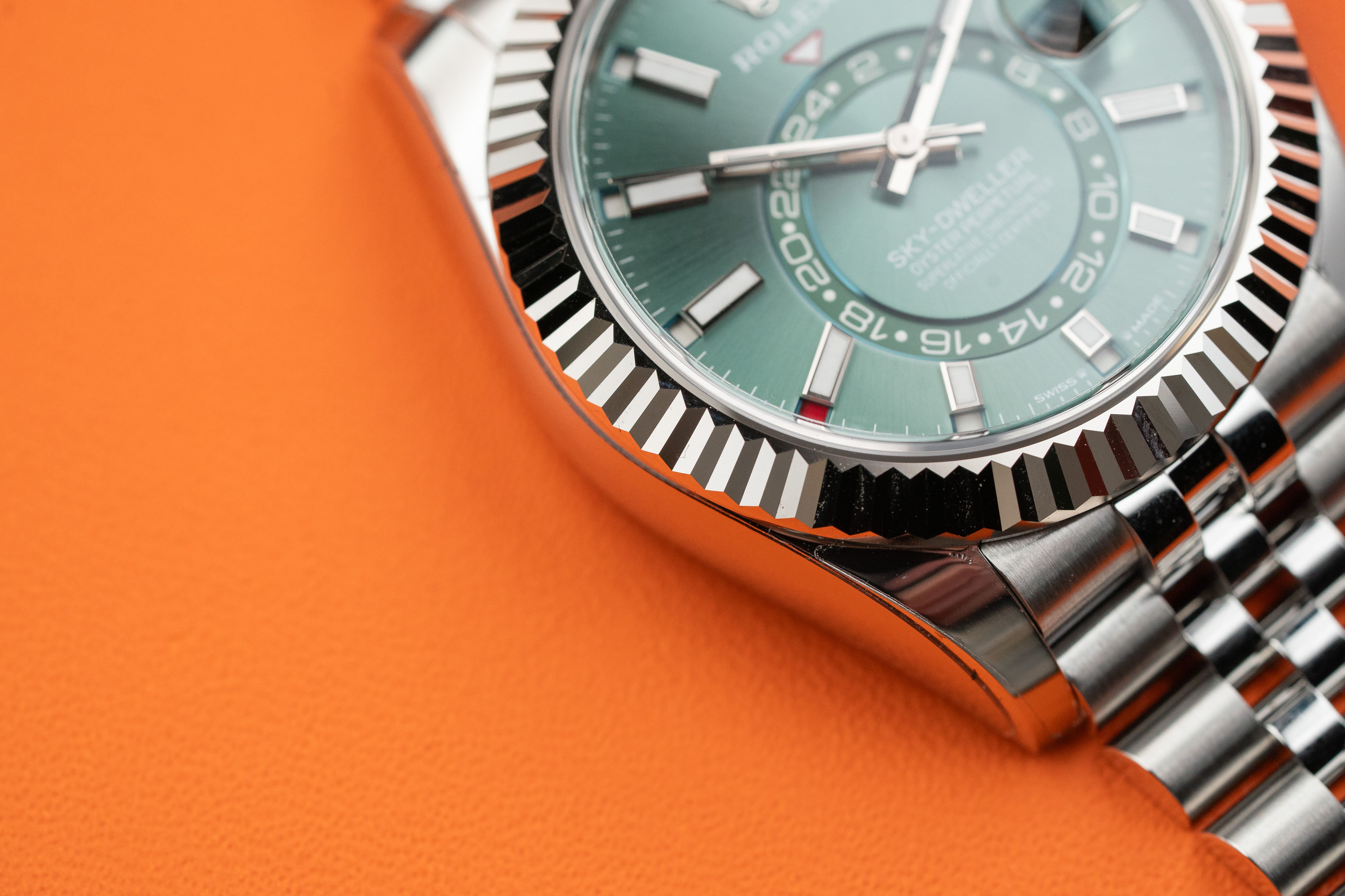 Rolex Sky-Dweller Mint Green Index Dial Jubilee Bracelet 336934