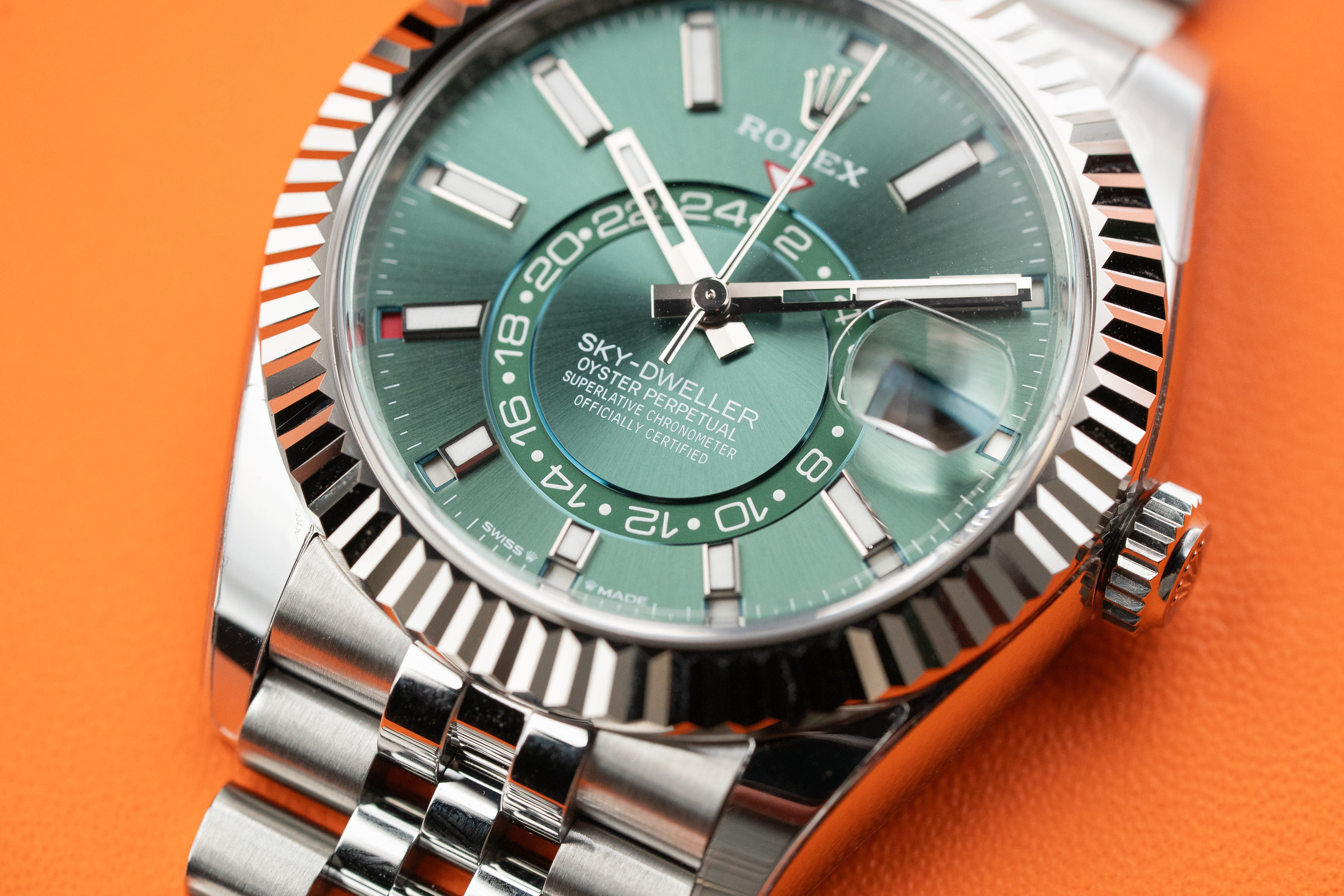 Rolex Sky-Dweller Mint Green Index Dial Jubilee Bracelet 336934