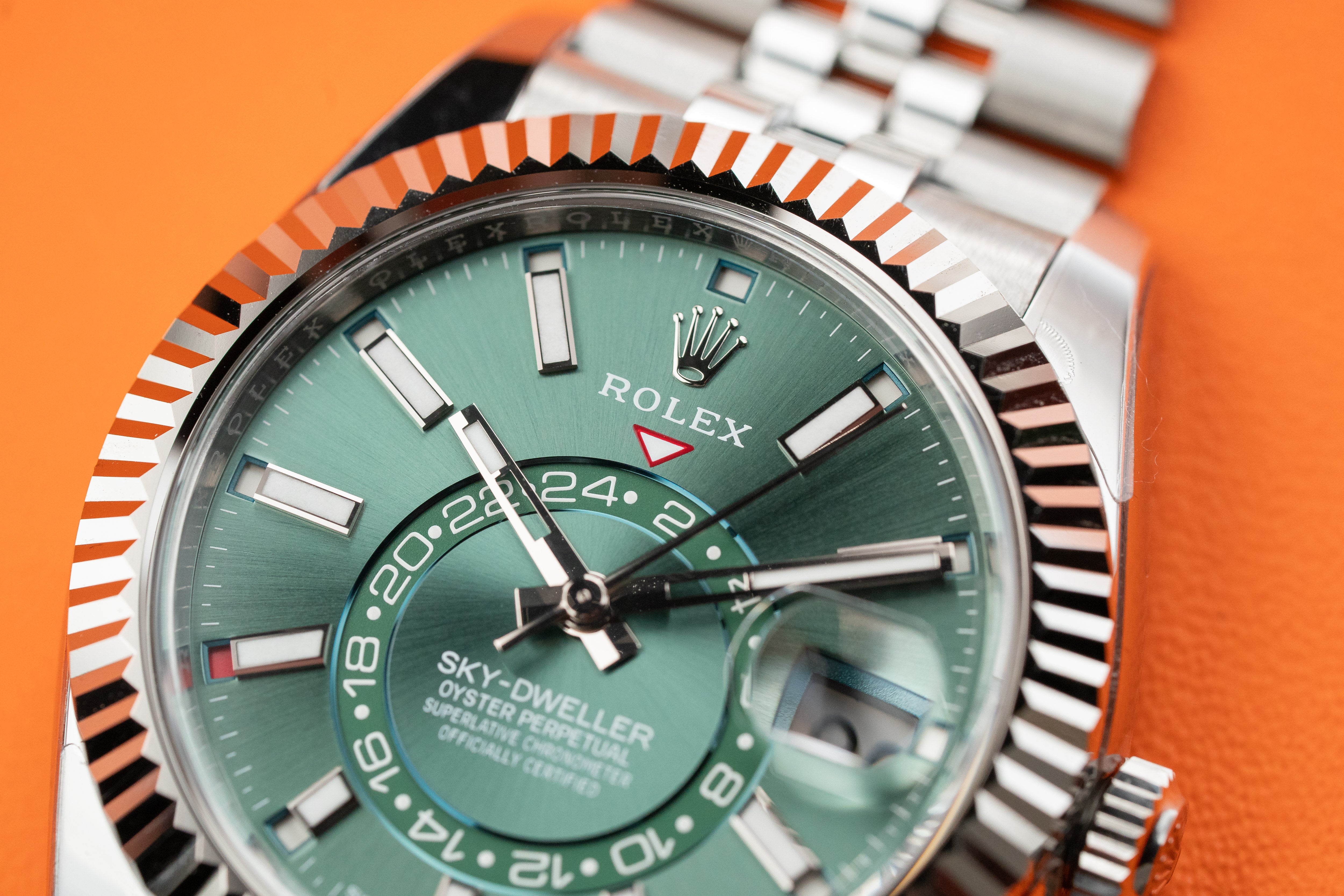 Rolex Sky-Dweller Mint Green Index Dial Jubilee Bracelet 336934