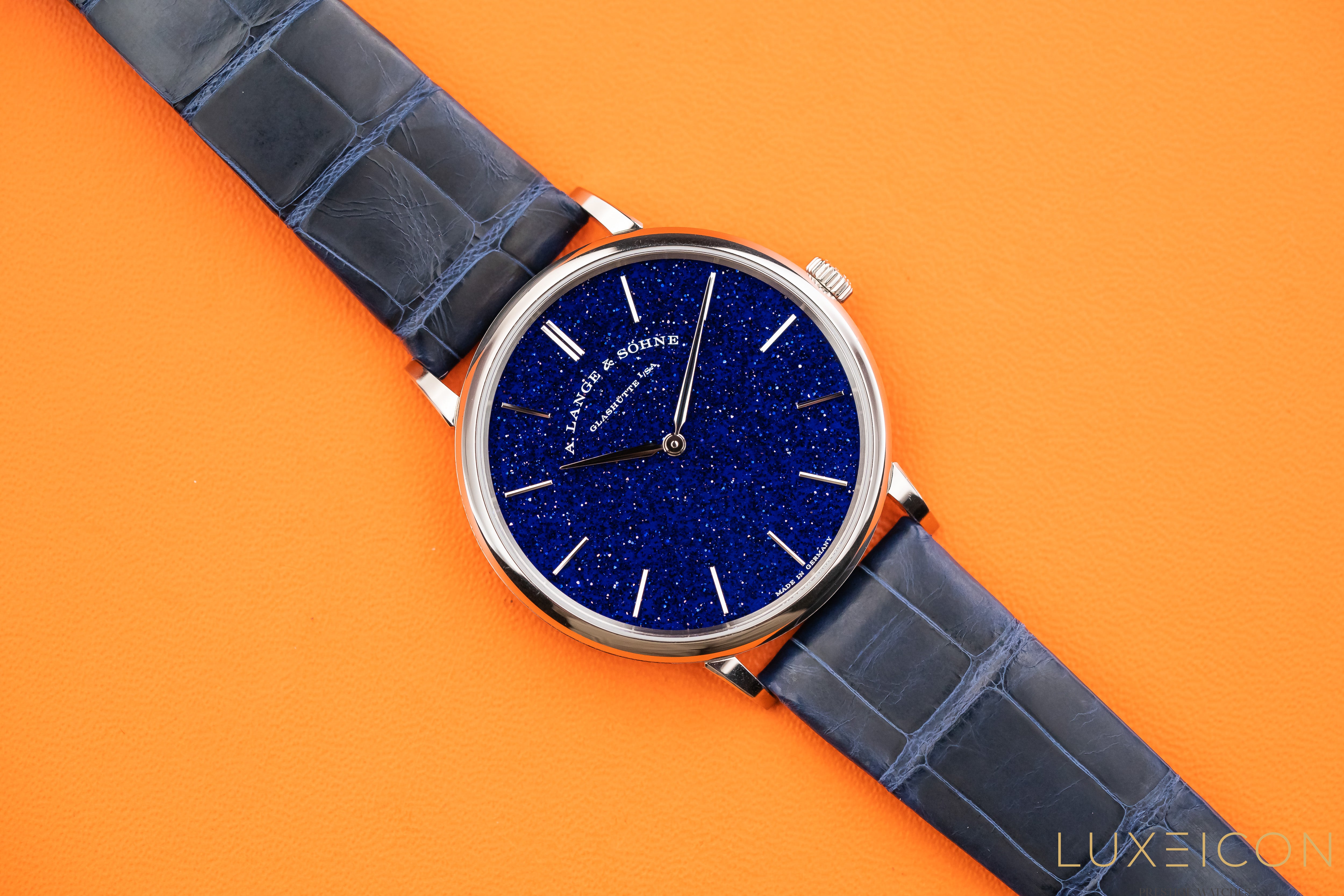 A. Lange & Söhne Saxonia Thin White Gold Copper-Blue Watch 205.086