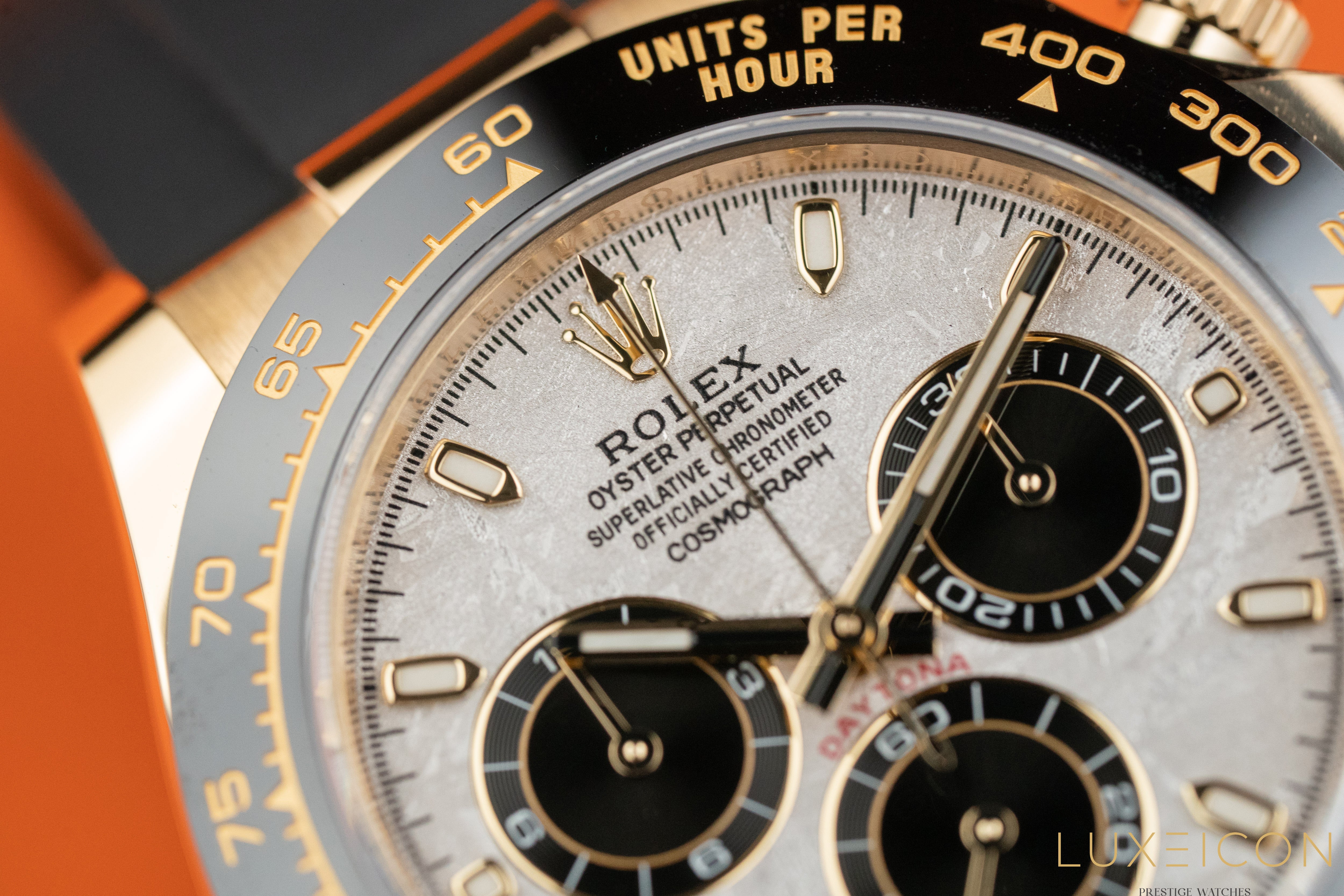 Rolex Cosmograph Daytona 116518LN 40mm Meteorite Dial Yellow Gold Oysterflex