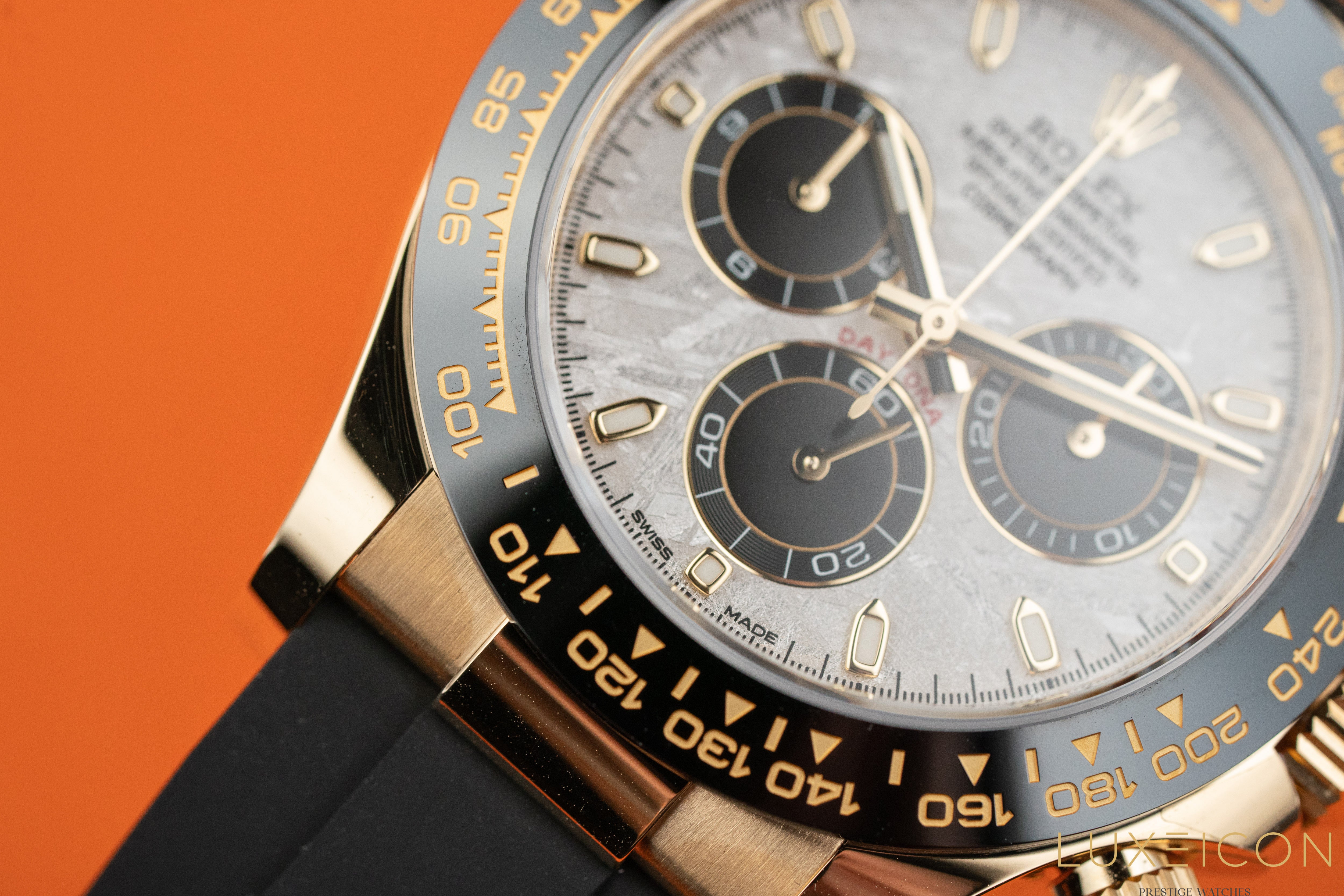 Rolex Cosmograph Daytona 116518LN 40mm Meteorite Dial Yellow Gold Oysterflex