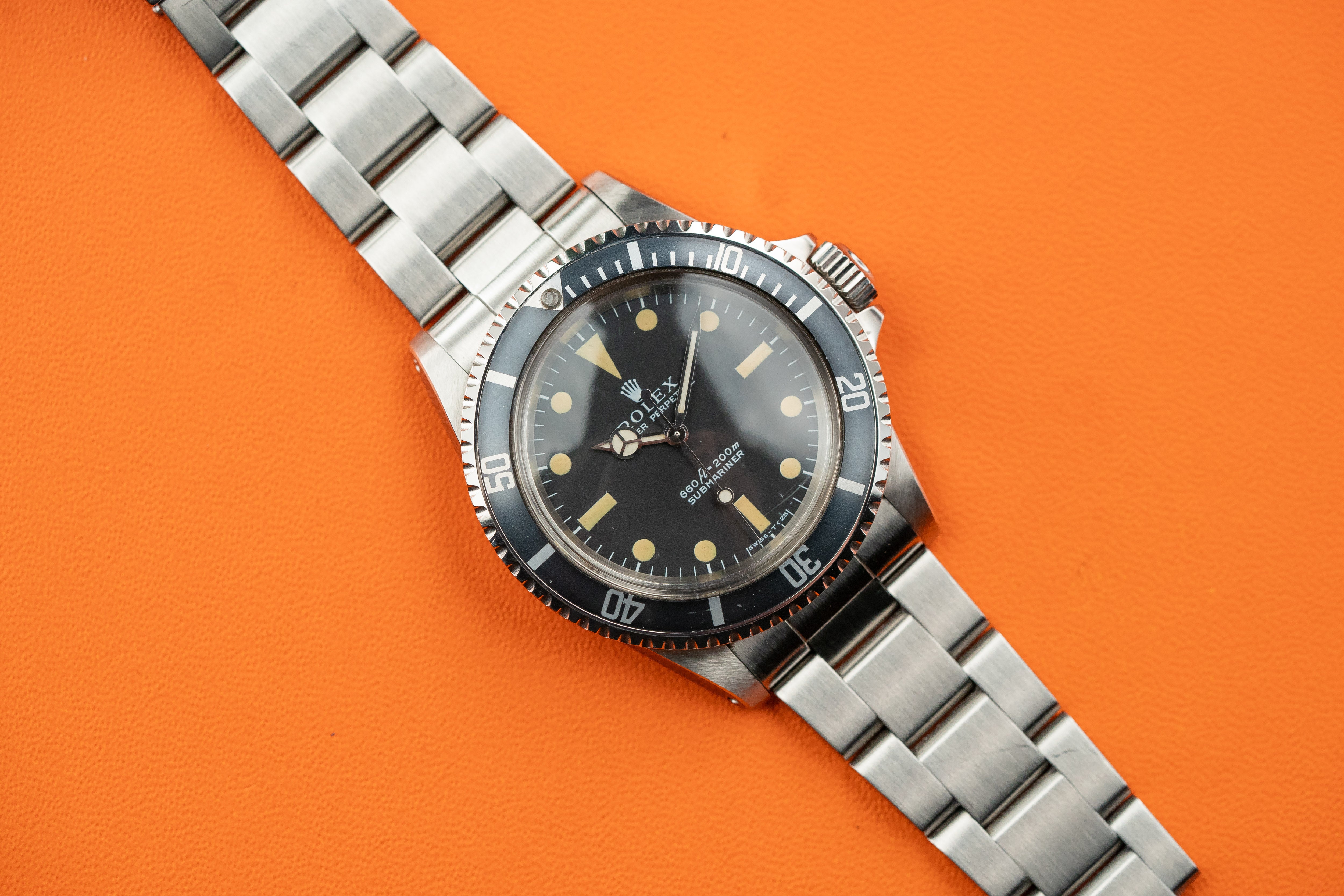 Rolex Submariner No Date 5513 Original Matte Patina Dial Fading Bezel Full Set 1971