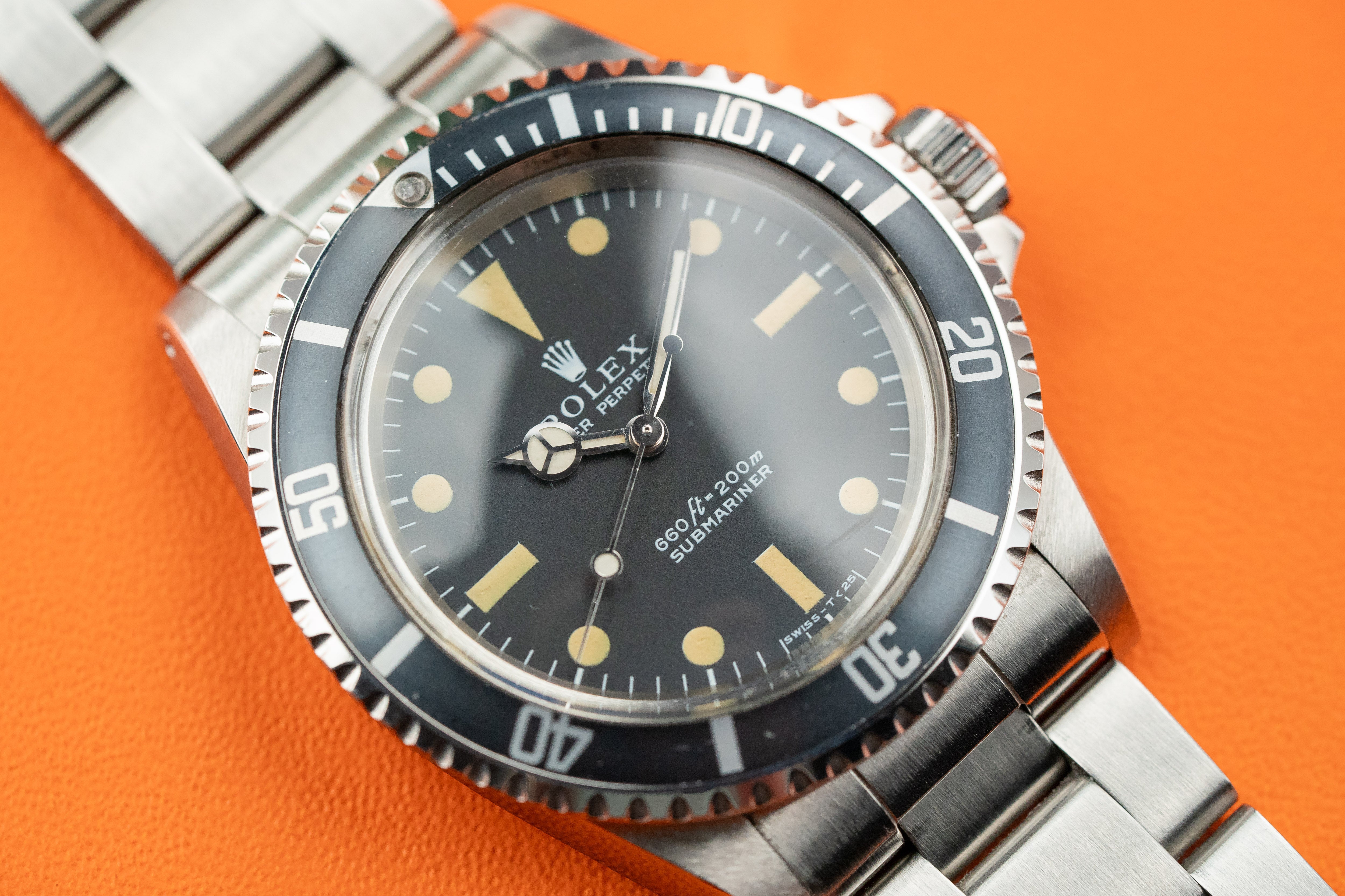 Rolex Submariner No Date 5513 Original Matte Patina Dial Fading Bezel Full Set 1971