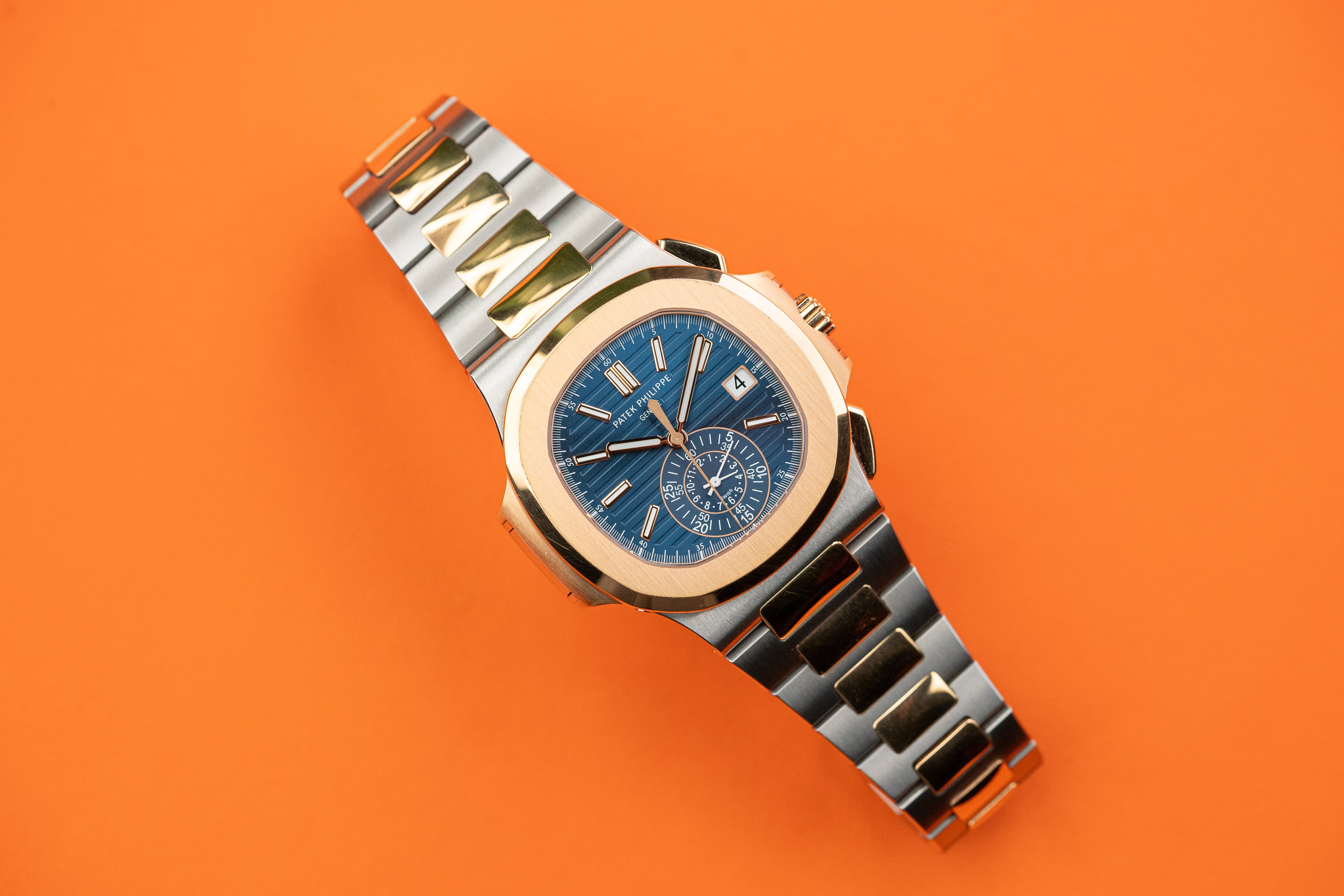 Patek Philippe Nautilus 5980/1AR-001 Steel & Rose Gold Blue Dial