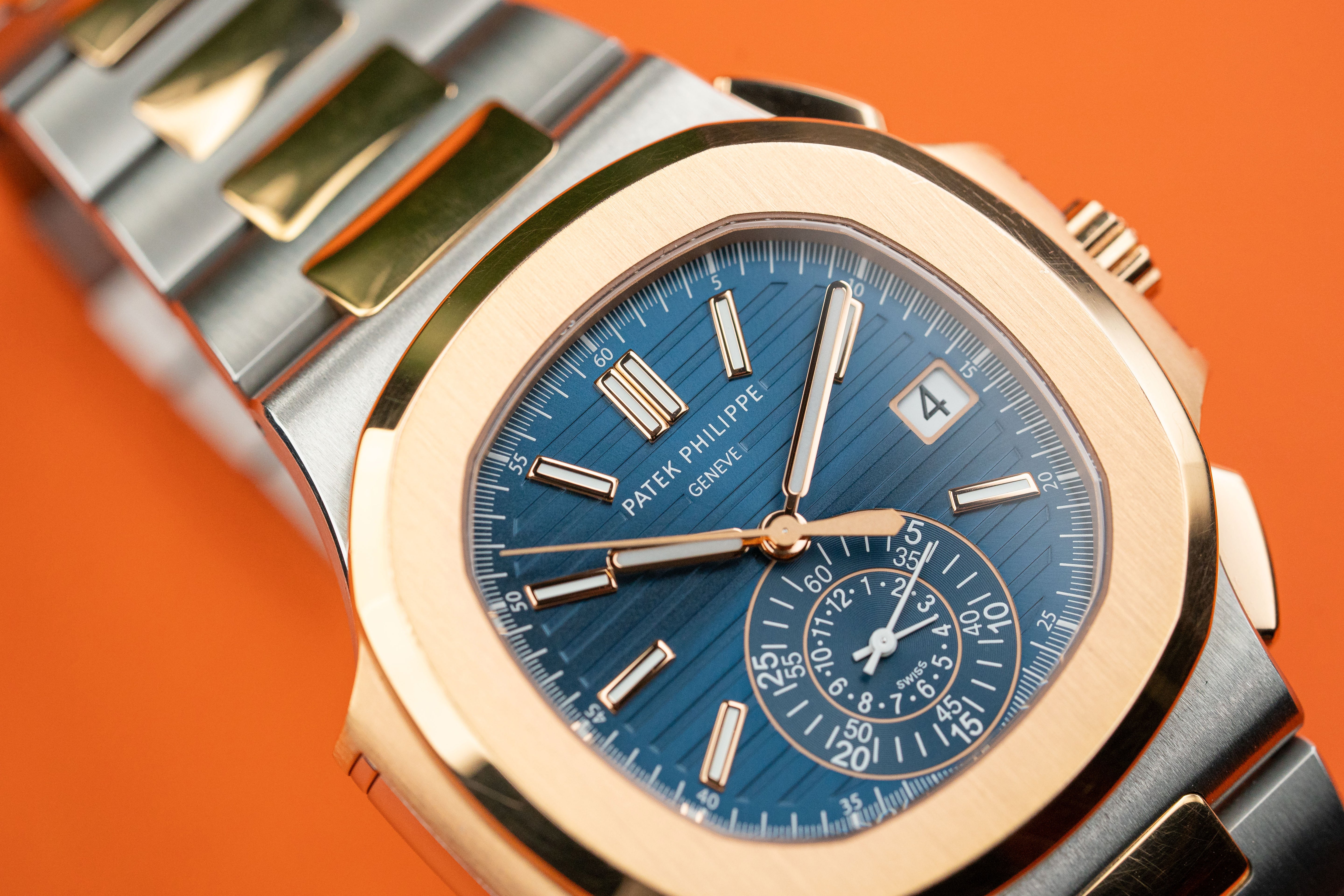 Patek Philippe Nautilus 5980/1AR-001 Steel & Rose Gold Blue Dial